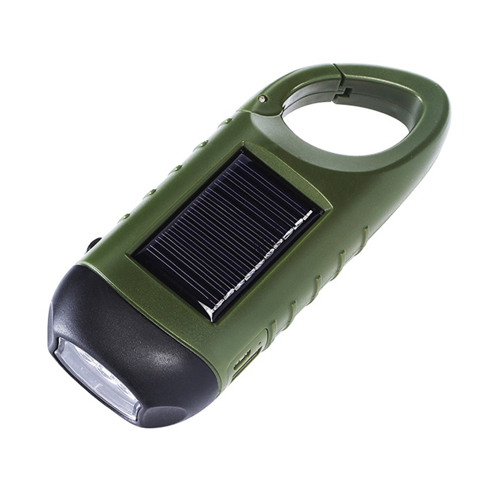 Kurbelbetriebene Taschenlampe Mit Starker Leuchtkraft, Multifunktional, Solarbetrieben, Wiederaufladbar, Umweltfreundlich