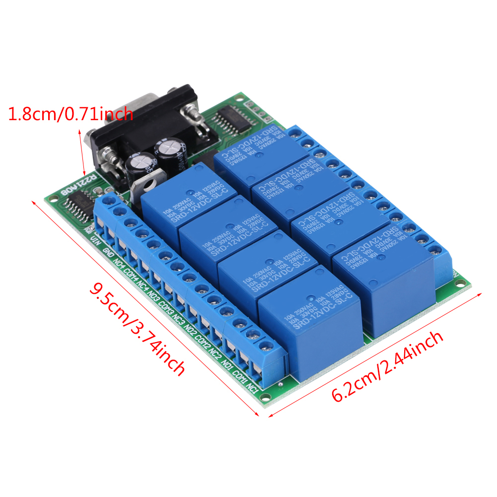 R221a08 8-kanal Db9-schnittstelle, Rs232-relais, Serielle Schnittstelle, Fernbedienung, Intelligenter Vorhangmotor