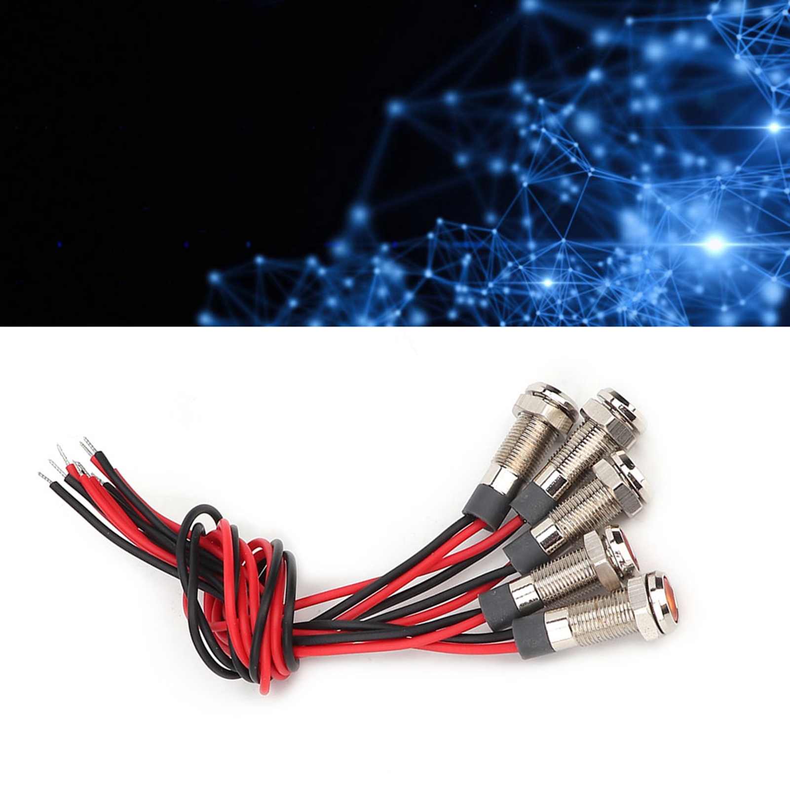 Verkauf Von 5 Stück Pro Packung: Ip66 Wasserdichte 6mm Led-metall-warnleuchte, Klein Mit Kabel, Betriebsanzeige, 1 Nodc 1224v.
