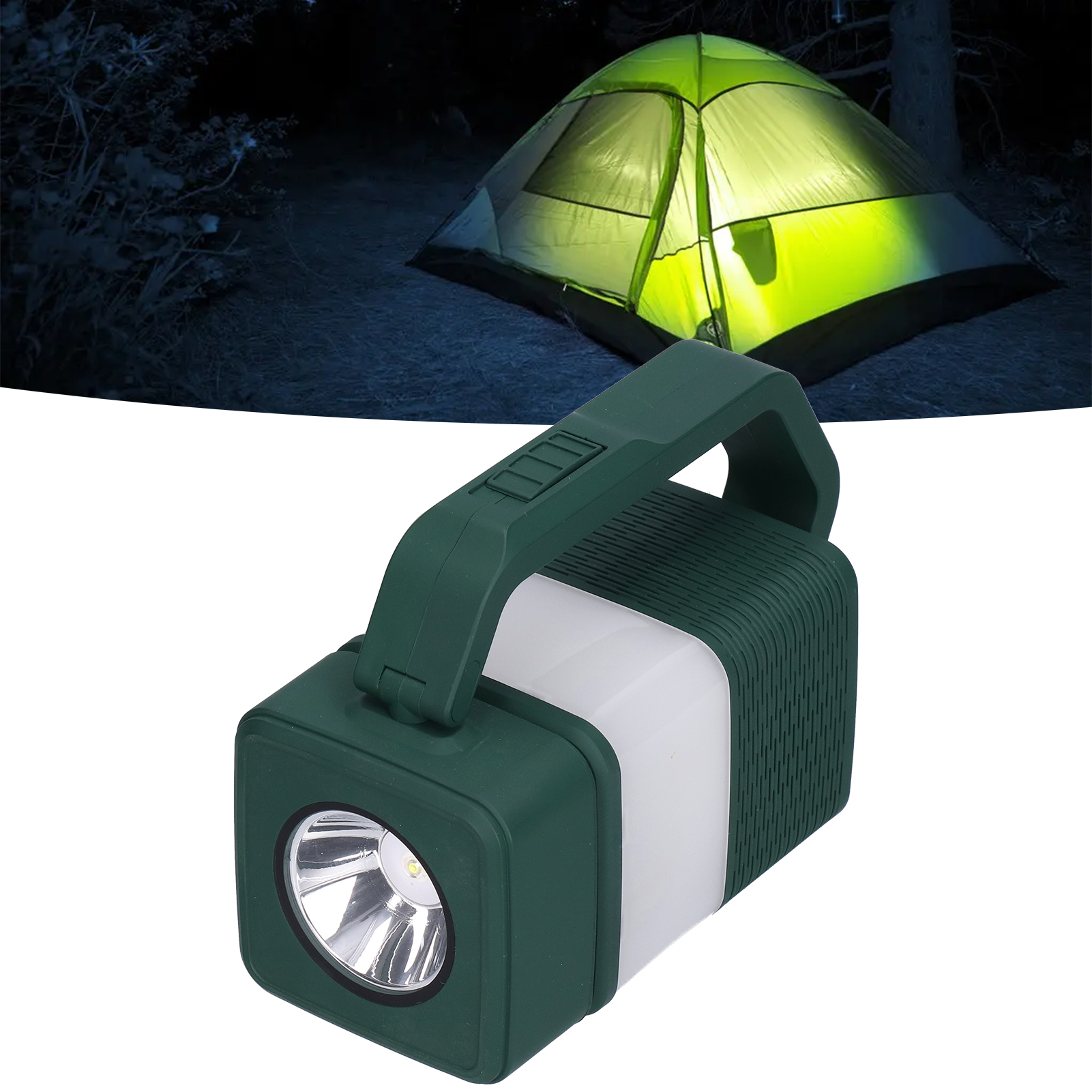 Outdoor-campingzeltlampe, Vielseitige Outdoor-campingbeleuchtung, Usb-taschenlampe, Lautsprecher, Grün.