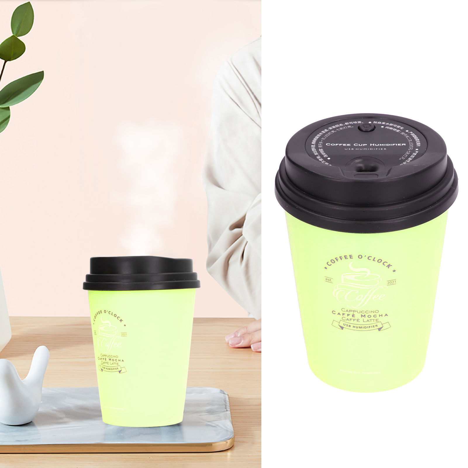 300-ml-luftbefeuchter Für Auto, Kaffeetassen Und Schreibtisch, Usb-betrieben, Umweltfreundlich