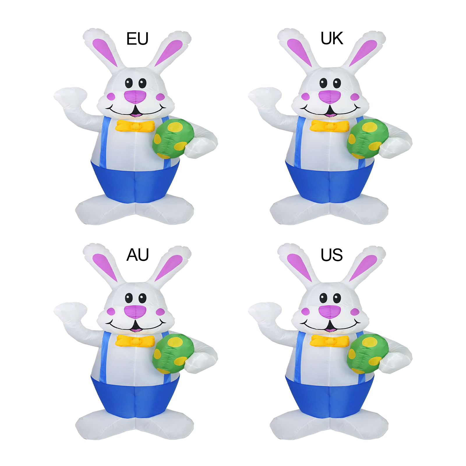 (inklusive Aufblaspumpe, Betriebsanzeige Und Englischer Bedienungsanleitung) 1,9 M Großer Aufblasbarer Osterhase, Niedlicher Led-beleuchteter Hase, Cartoon-gartendekoration