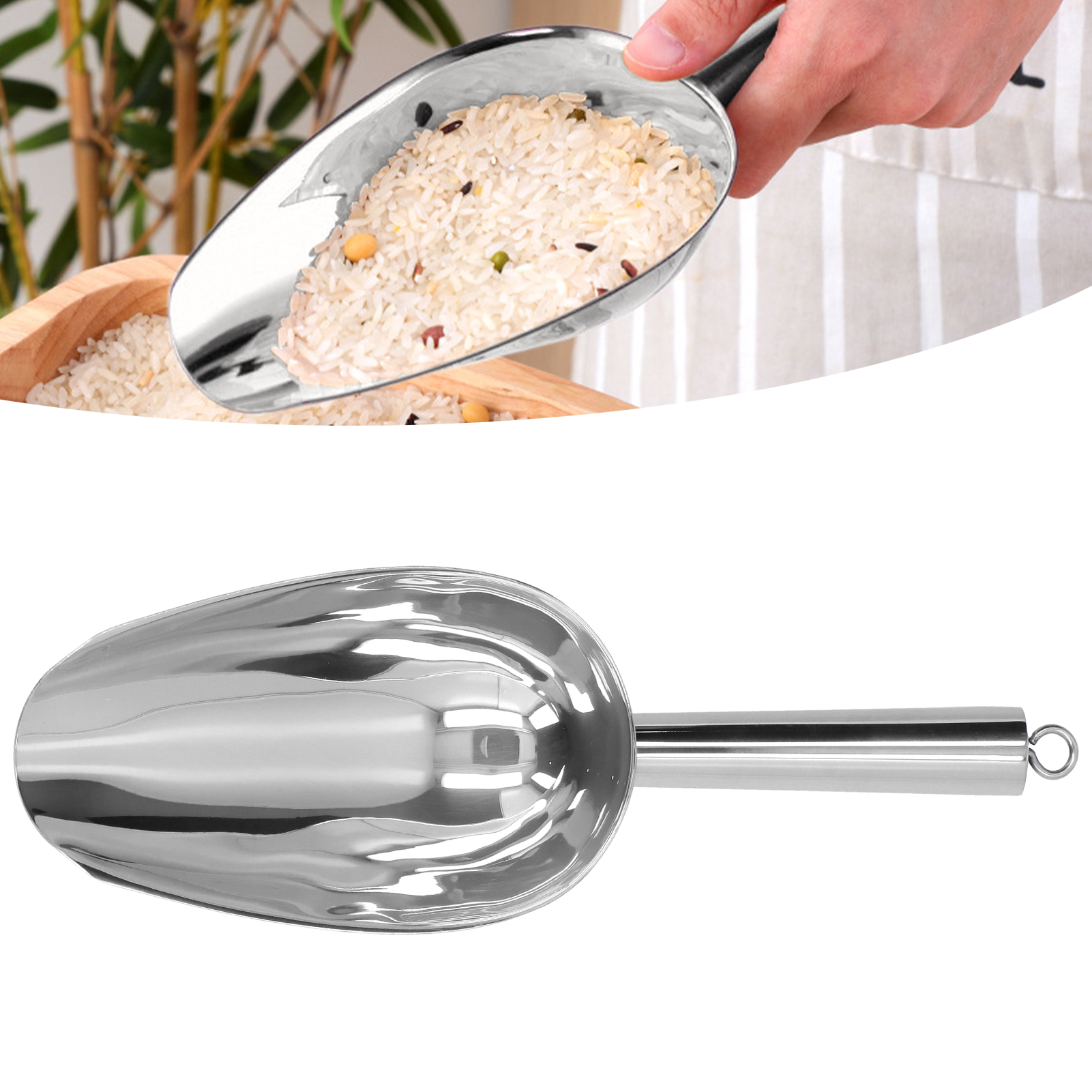 Spatel Aus Edelstahl, Geeignet Für Speisen, Eiscreme, Tee, Trockenfrüchte Und Müsli, Naturfarbe