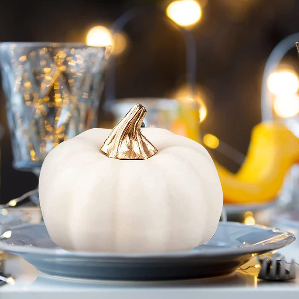 Set Künstlicher Weihnachtskürbisse (weiß)