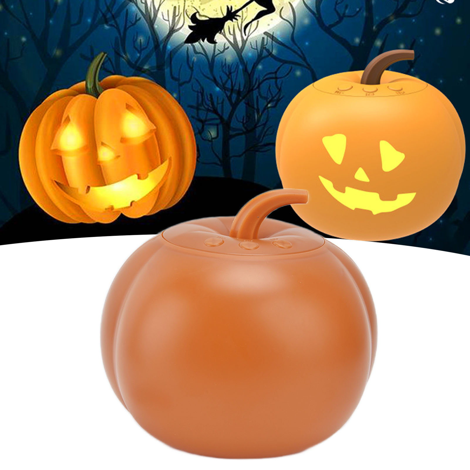 Led-kürbislampe Mit 16 Animationen Und 16 Musiktiteln: Musikalische Kürbisprojektorlampe Für Halloween Und Gruselige Atmosphäre