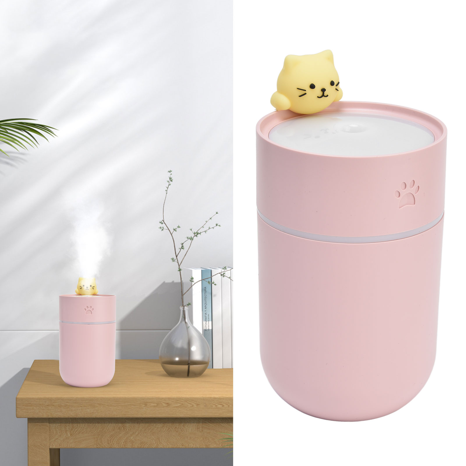 Wiederaufladbarer Mini-usb-luftbefeuchter Für Zuhause Und Büro, Luftzerstäuber, Stimmungsvolles Nachtlicht.