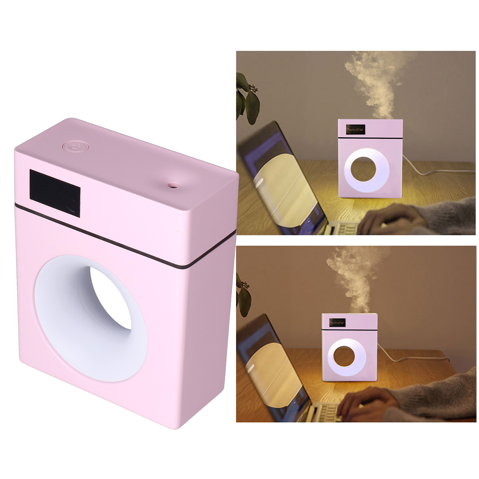 Auto-lufterfrischer-luftbefeuchter, Luftreiniger Für Zuhause Und Büro, Usb-luftbefeuchter, Rosa Netzteil.