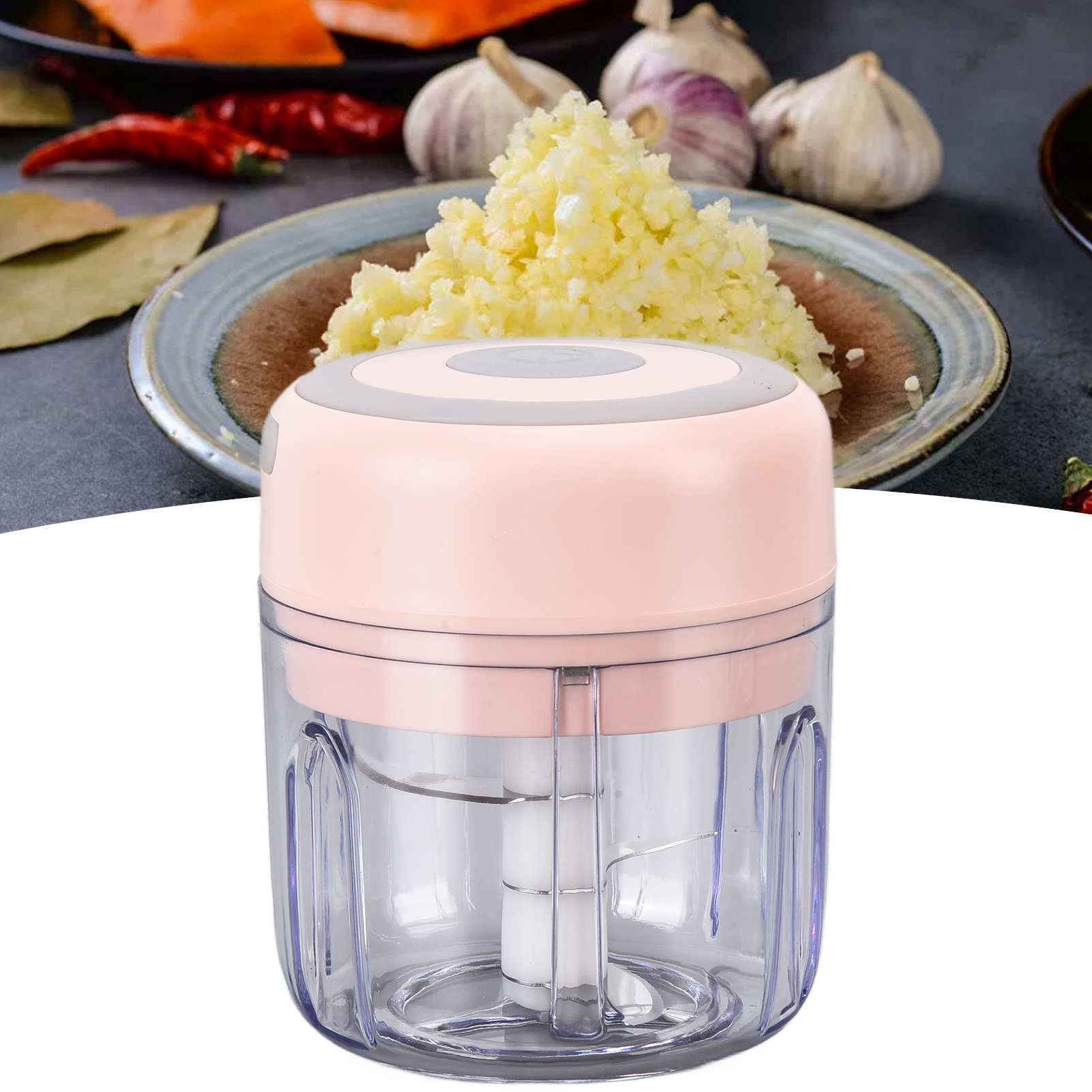 Sanye 250ml Usb-wiederaufladbare Ingwermühle, Elektrische Knoblauchmühle, Babynahrungszubereiter, Zerkleinerer (pink)