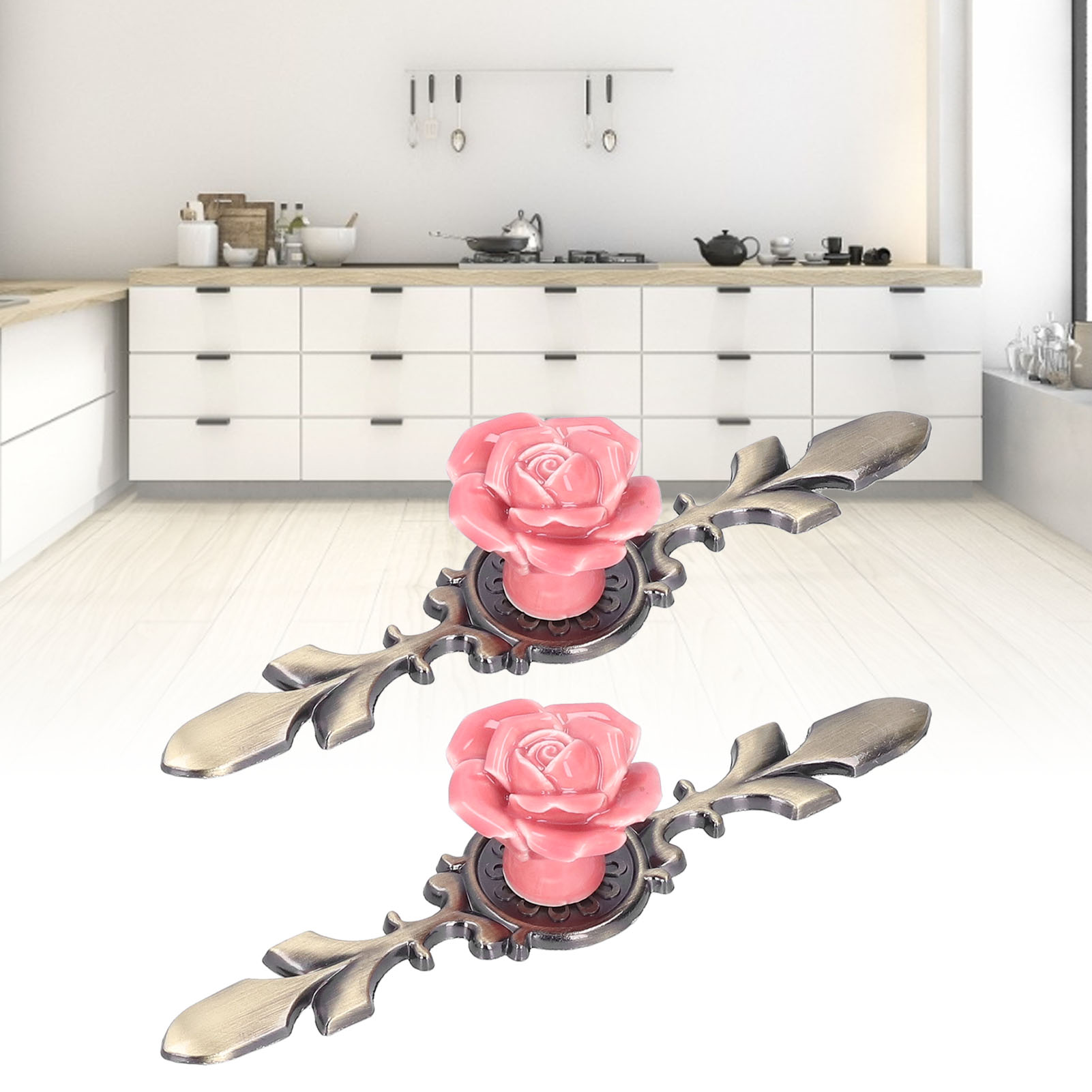 Zwei Lose Verkauft. Rosa Keramikgriffe Für Schränke Und Kleiderschränke, Handgeformter Cartoon-stil, Moderner Europäischer Minimalismus.