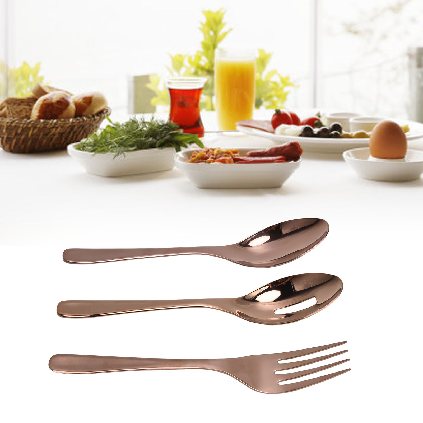 Servierlöffel, -gabel Und -sieb Aus Edelstahl 304 – Roségold