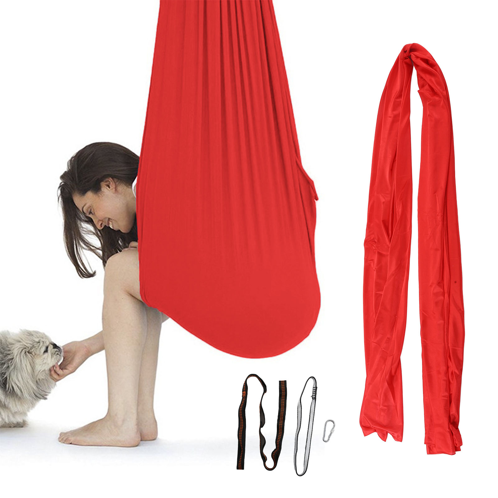 Elastische Hängematte Für Kinder, Rotes Elastisches Hängebett Für Drinnen Und Draußen