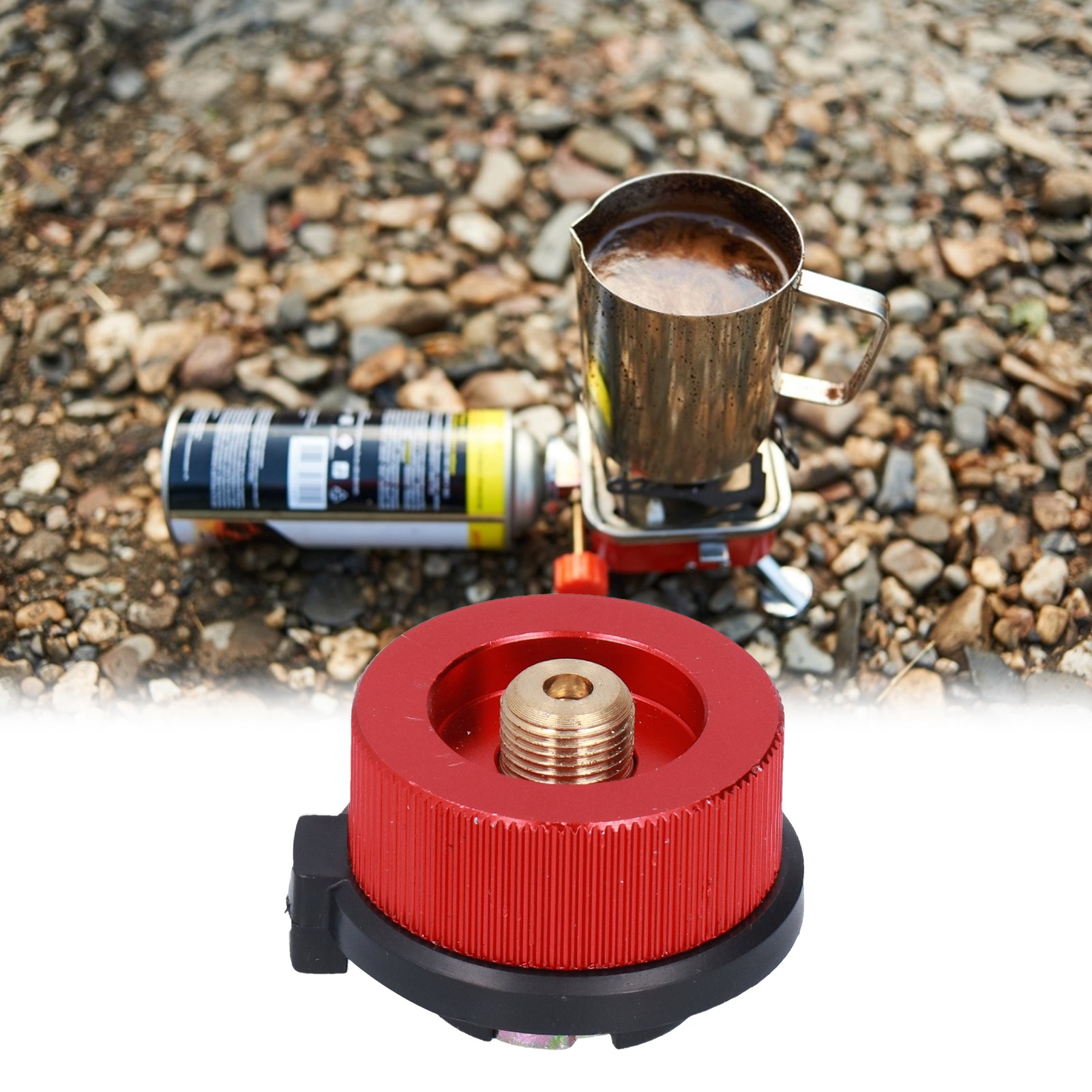 Kocherkopf/brenner Für Den Außenbereich, Adapter Für Lange Und Flache Gaskartuschen, Kupferanschluss Mit Automatischer Abschaltfunktion