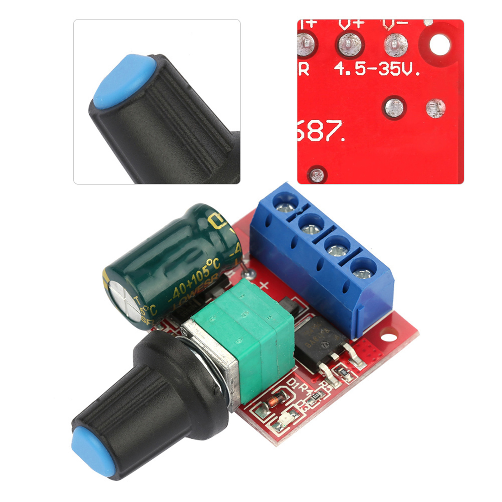Pwm-gleichstrommotor-drehzahlregler, 5v-28v-drehzahlschalter, 5a-led-dimmer-drehzahlregelungsmodul