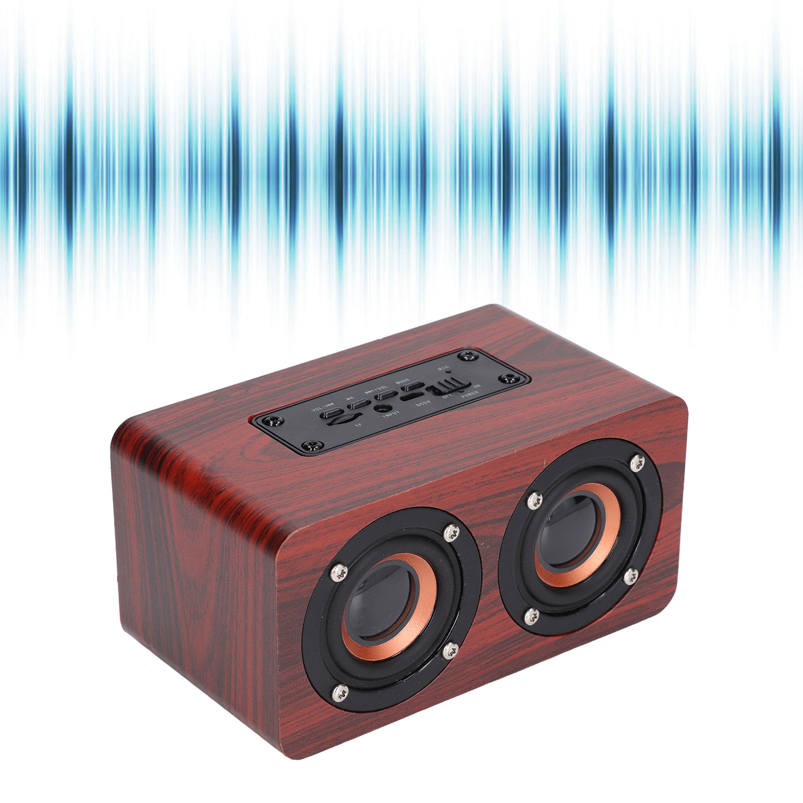 Lautsprecher Aus Holz Mit Zwei Lautsprechern Und Bluetooth-subwoofer, Kompatibel Mit Sprachanrufen, Usb-ladefunktion, Rot.