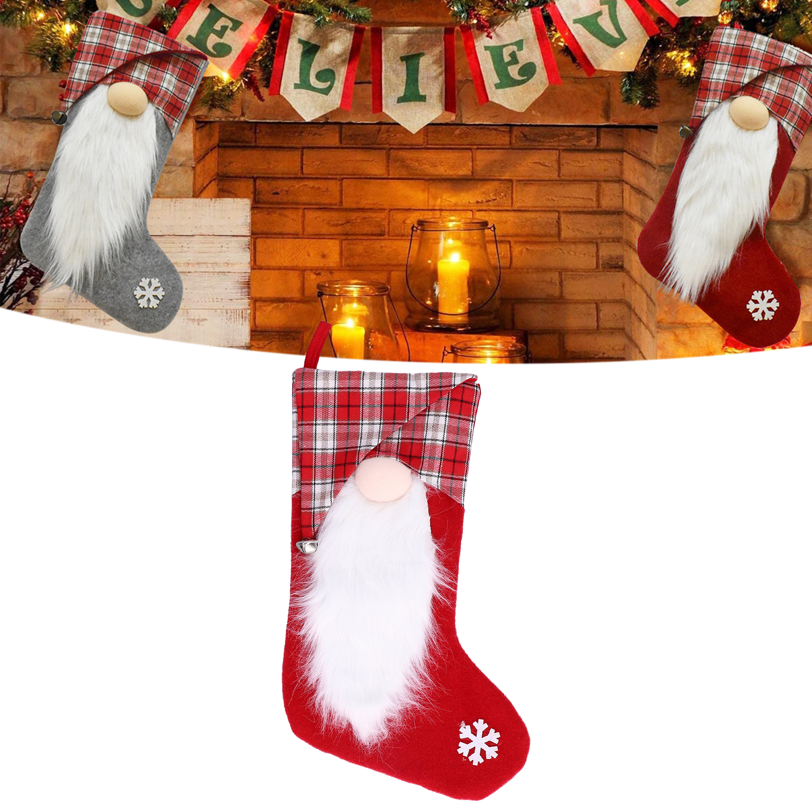 Weihnachtsdekoration, Weihnachtsstrümpfe, Süßigkeitentüten, Christbaumschmuck, Geschenktüten, Rote Weihnachtstüten