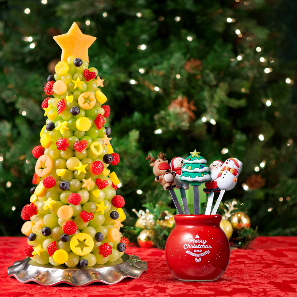Obstgabel Aus Silikon Und Edelstahl, Farbe A, Weihnachtsgeschenk