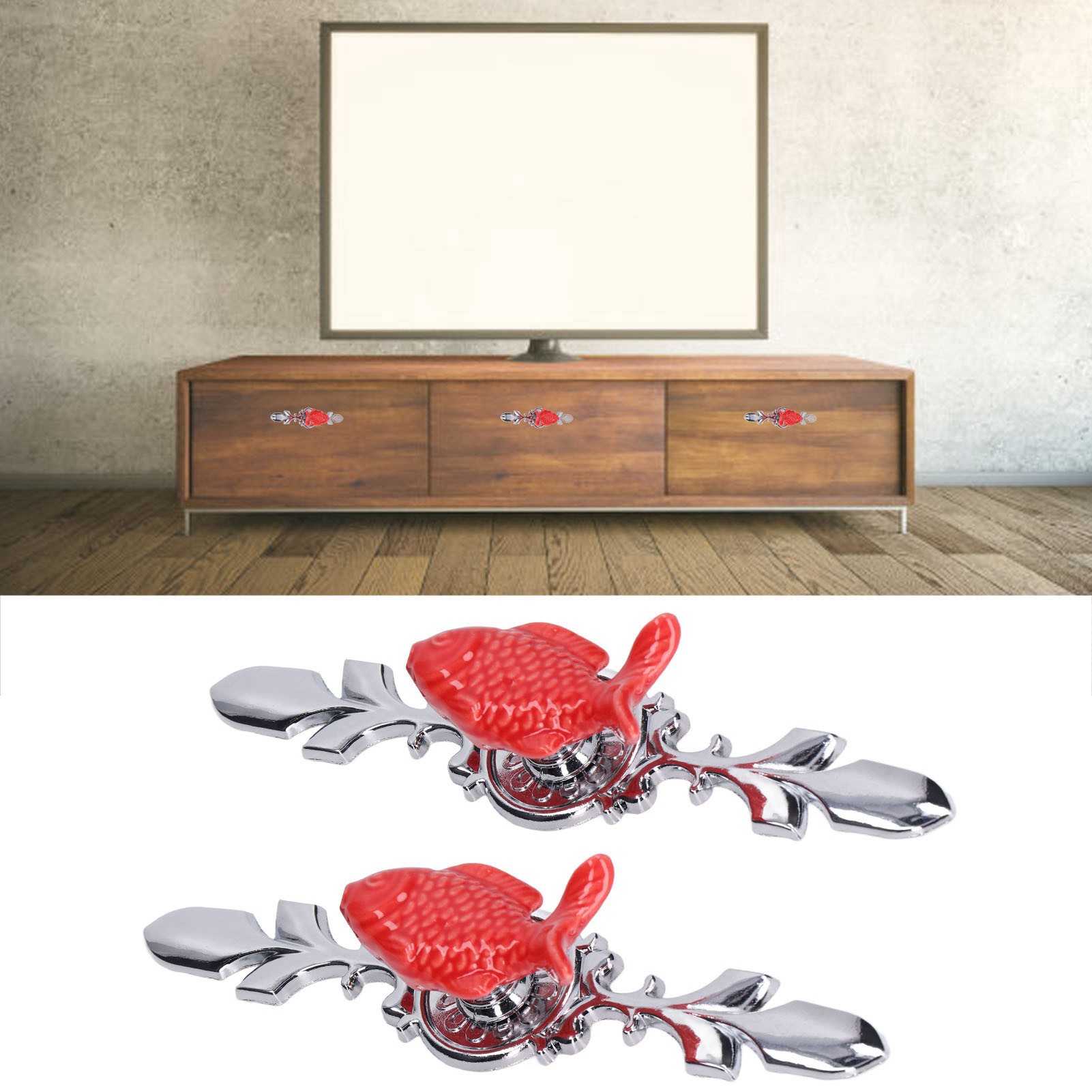 2 Sets/zu Verkaufen: Küchenschränke, Schubladen, Kleiderschränke, Schuhschränke Im Modernen Europäischen Minimalistischen Stil, Einlochige Farbige Runde Griffe, Rot 1077d Karpfengrasroter Stil.