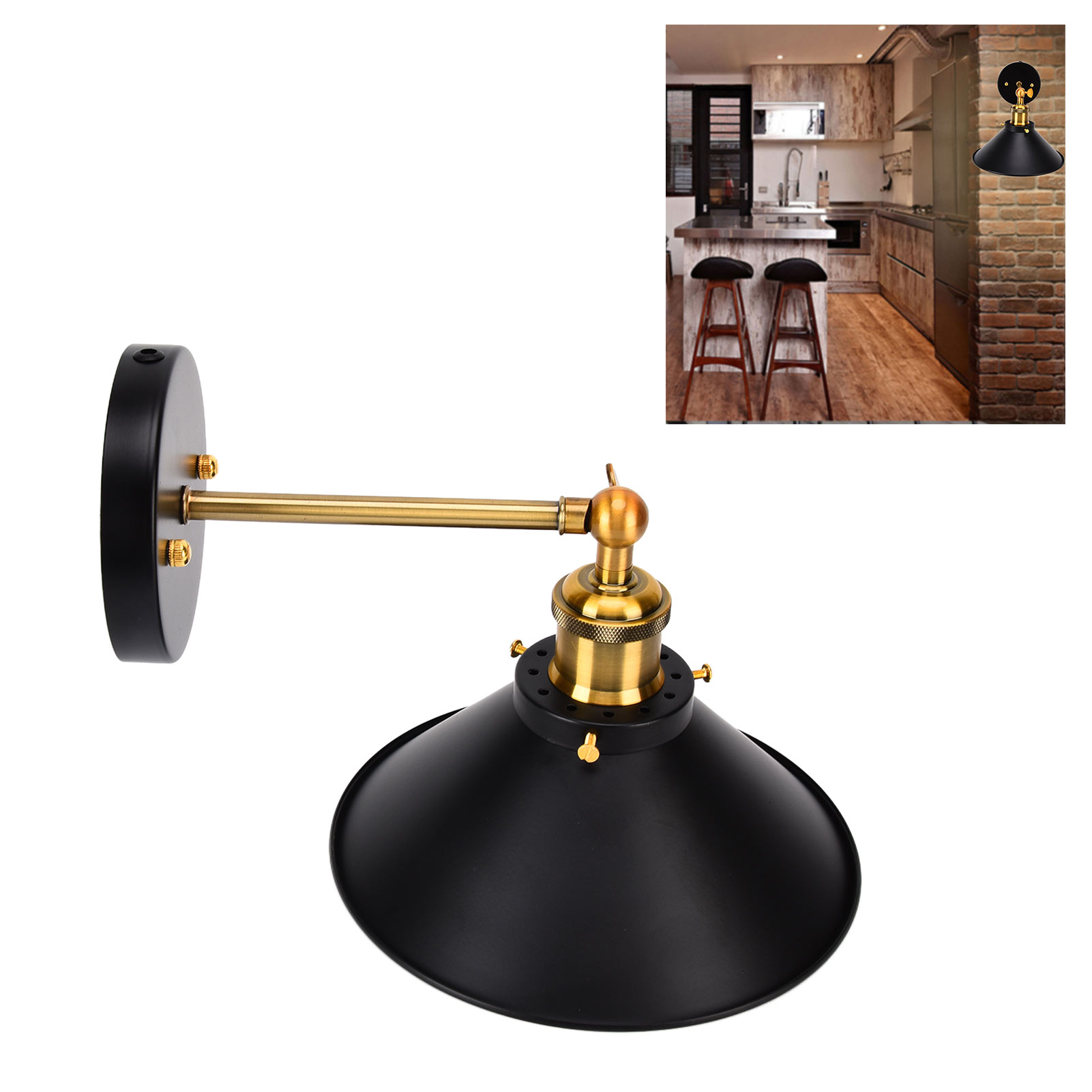 Retro-wandleuchte In Kegelform (e26/e27) Im Amerikanischen Loft-stil, Ideal Für Bars, Restaurants Oder Lofts. Kreative Und Individuell Gestaltbare Schmiedeeisenlampe. 2er-set (leuchtmittel Inklusive).