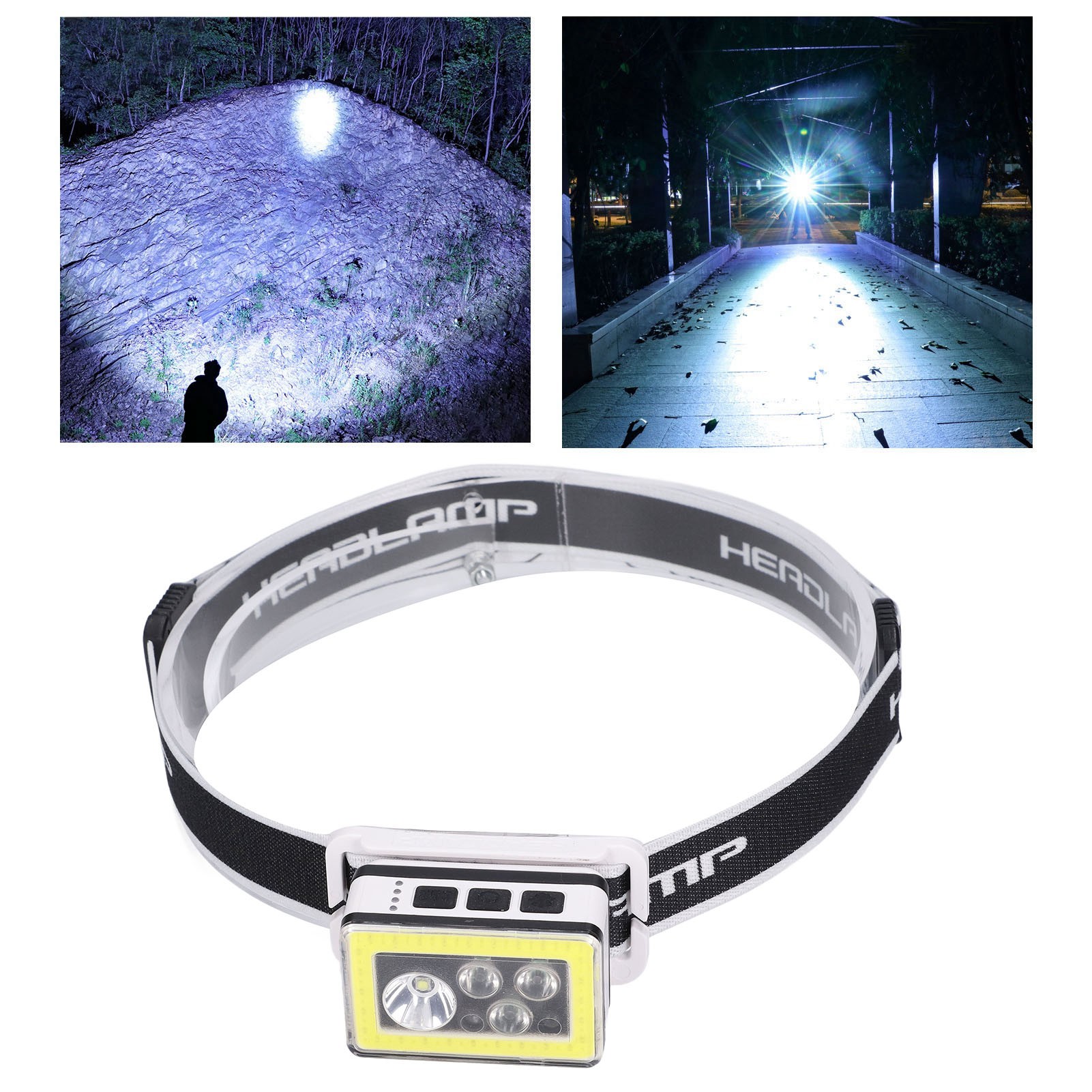 Mini-led-stirnlampe Mit Hoher Lichtstärke, Usb-aufladbar, Mit Cob-sensor, Ideal Zum Laufen Bei Nacht, Wird An Der Taille Oder Brust Getragen, Schwarz.