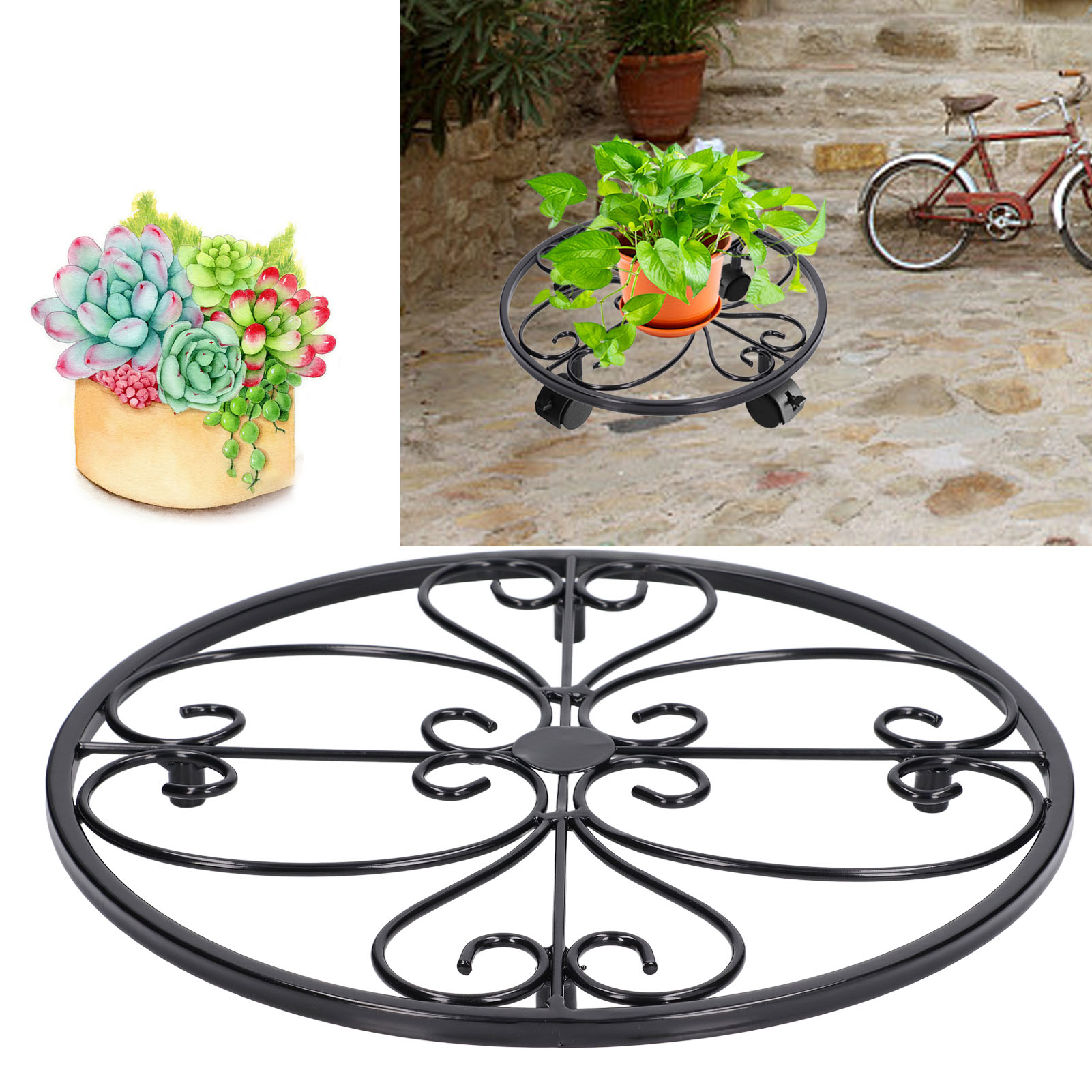 Dekorativer Ständer Für Gartenblumen (wohnzimmer/balkon), Einfacher Eisenständer Für Blumentöpfe, Ideal Für Topfpflanzen Wie Efeu Und Sukkulenten.