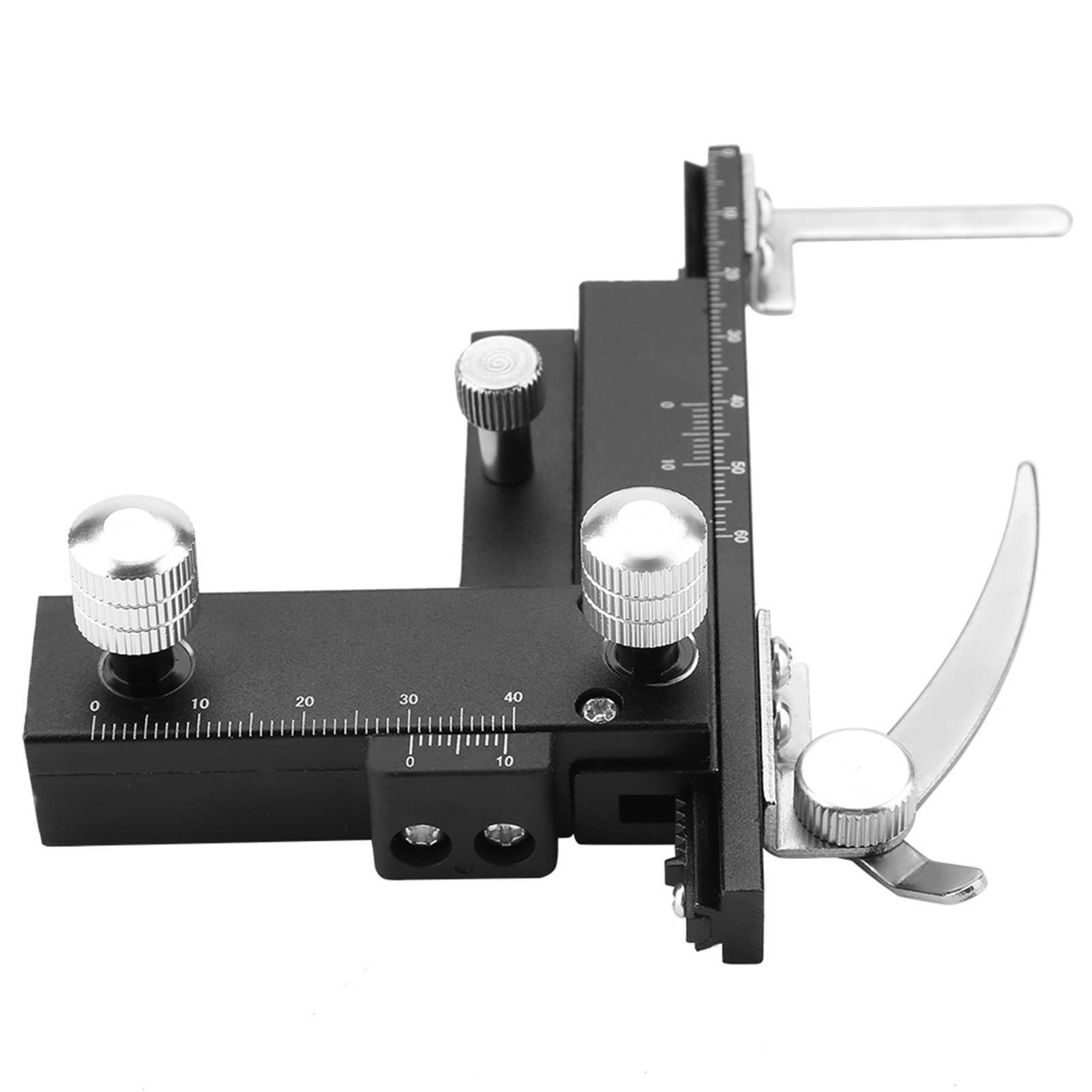 Mikroskopzubehör, Aluminiumlegierungsschale, Bewegliches Lineal, Schwarz