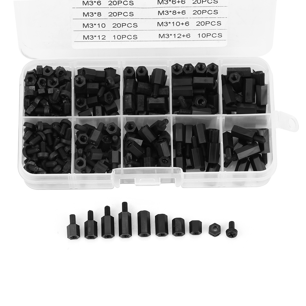 300 M3 Schwarze Nylon-linsenkopfschrauben