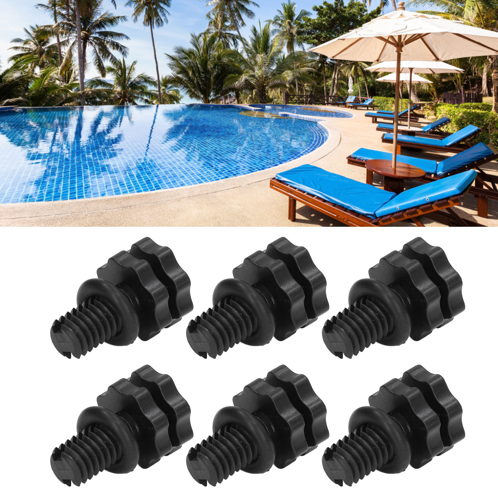 Set Aus 6 Poolreinigungswerkzeugen Und Zubehör, Gewindesicherheits-/belüftungsventile Für Hayward De- Und Kartuschenfilter.