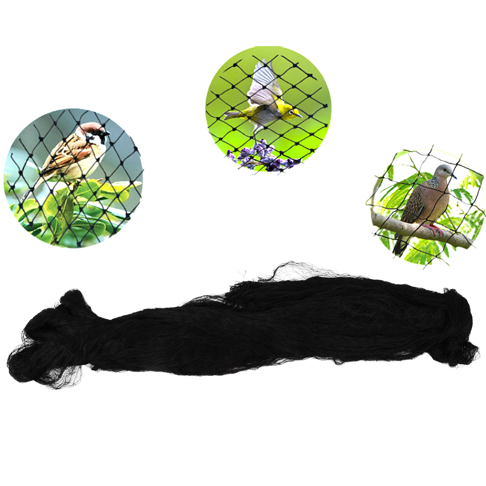 Vogelschutznetz Für Obstplantagen (15 X 7,5 M), Aus Hochfestem Schwarzem Nylon, Insektenschutznetz, Teichnetz, Aquakulturnetz