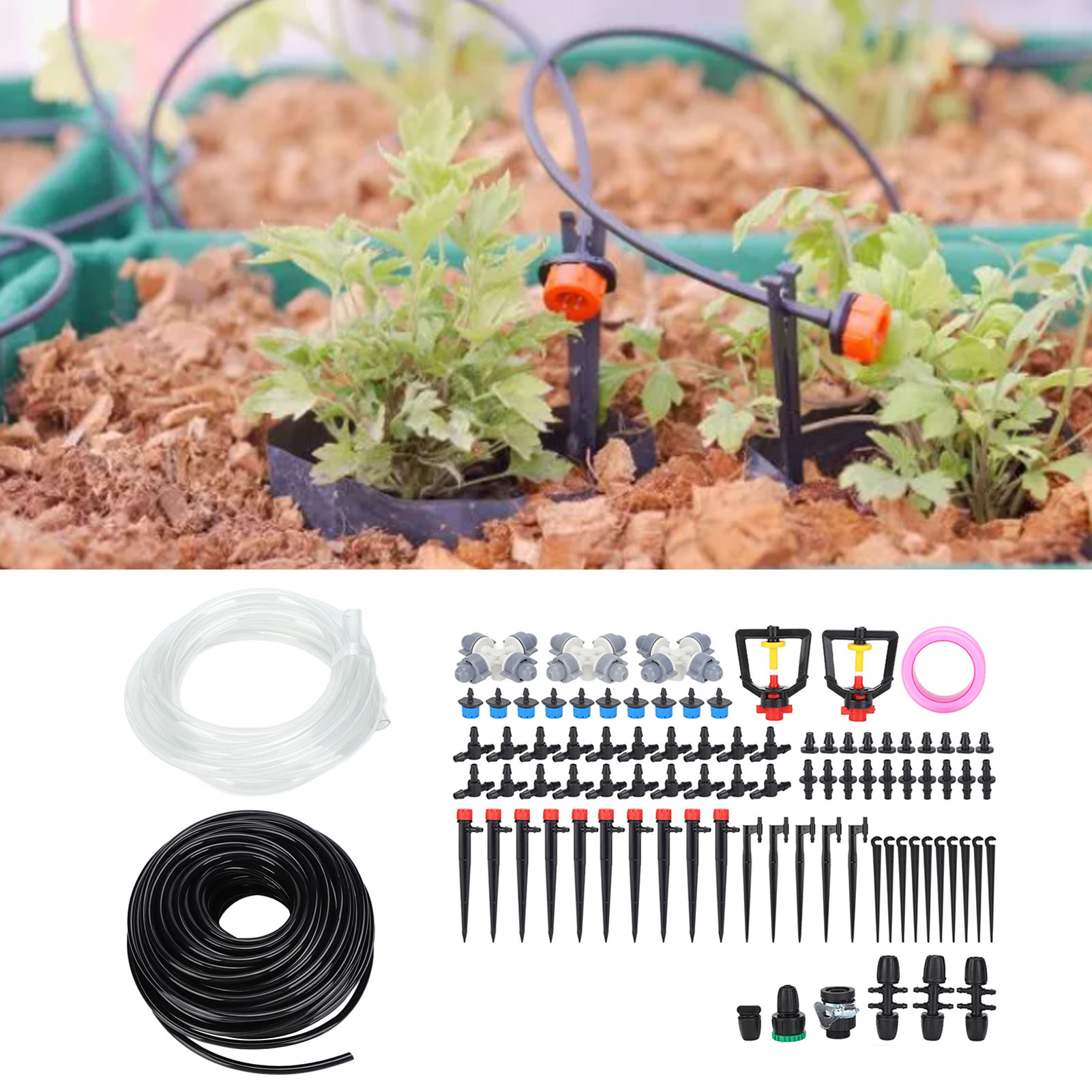 30-meter-gartenbewässerungsset, 4/7, Wassersparender Kapillarschlauch, Zubehör Für Automatische Bewässerung, Sprühset Für Tropfbewässerung