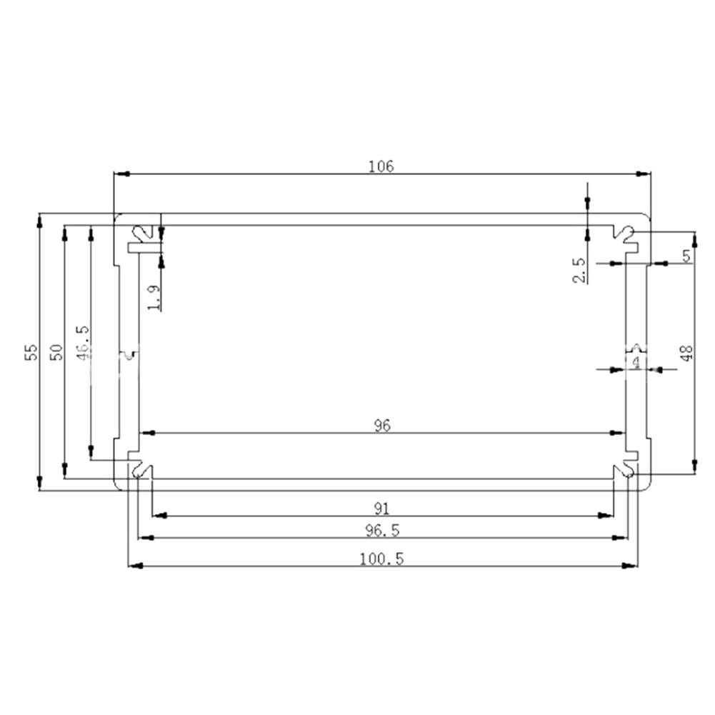 Aluminiumgehäuse (55 X 106 X 200 Mm) Für Verstärker, Controller Und Decoder