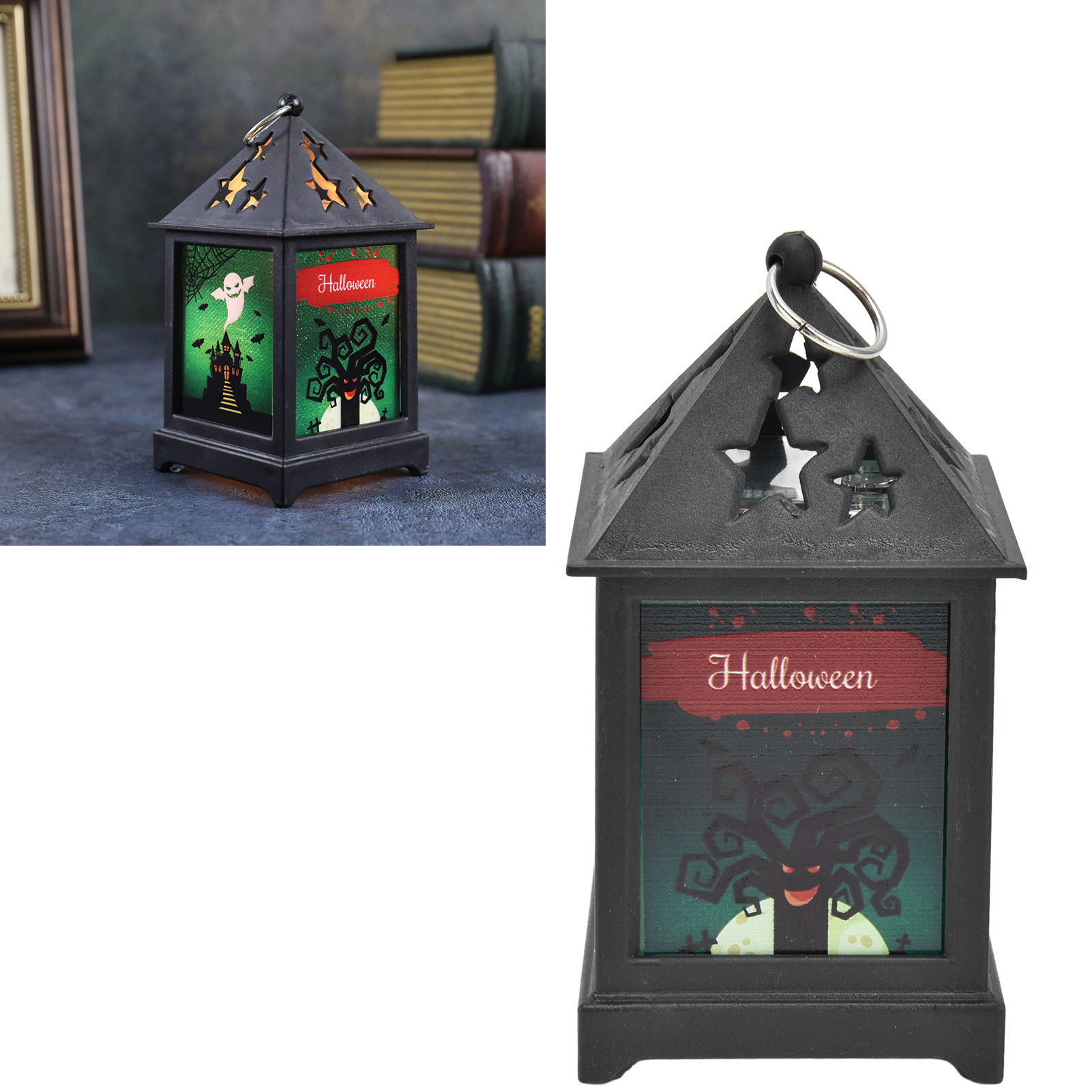 Dekorative Halloween-laternen, Tragbare Kürbislaternen, Blinkende Led-lichter, Tragbare Öllampen, Bürodekorationen Für Bars/escape-games, Artikel Zum Thema Geister.