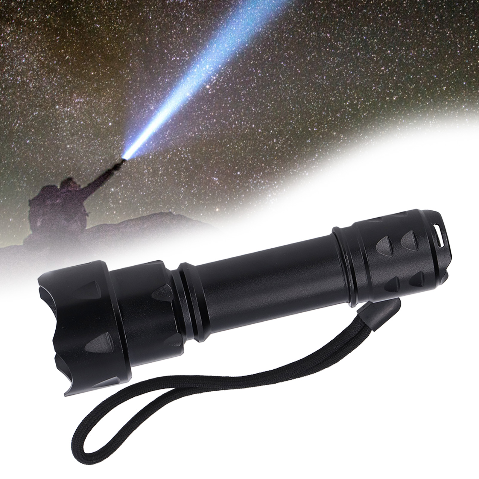 Hochleistungs-led-taschenlampe L2 5000 Lm Mit Drehbarem Zoom, Ip65 Wasserdicht, Für Outdoor-aktivitäten, Abenteuer, Wandern, Camping Und Notfälle Zu Hause.