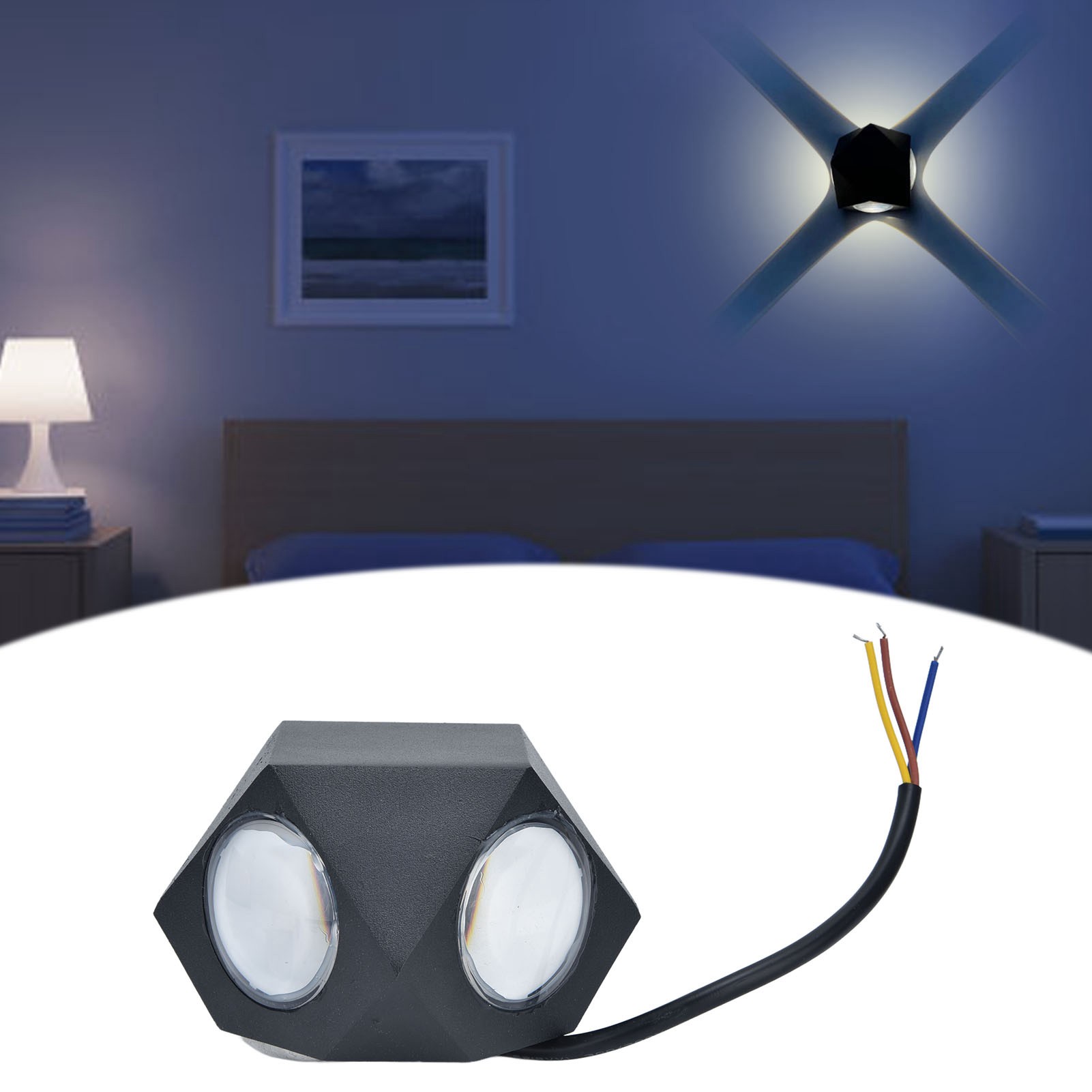 12-watt-led-wandleuchte In Rautenform, Aus Aluminium, Beleuchtung Von Vier Seiten, Moderner Und Minimalistischer Nordischer Stil, Ideal Für Wohnzimmer, Villen, Hotels, Karaoke-räume Und Flure.
