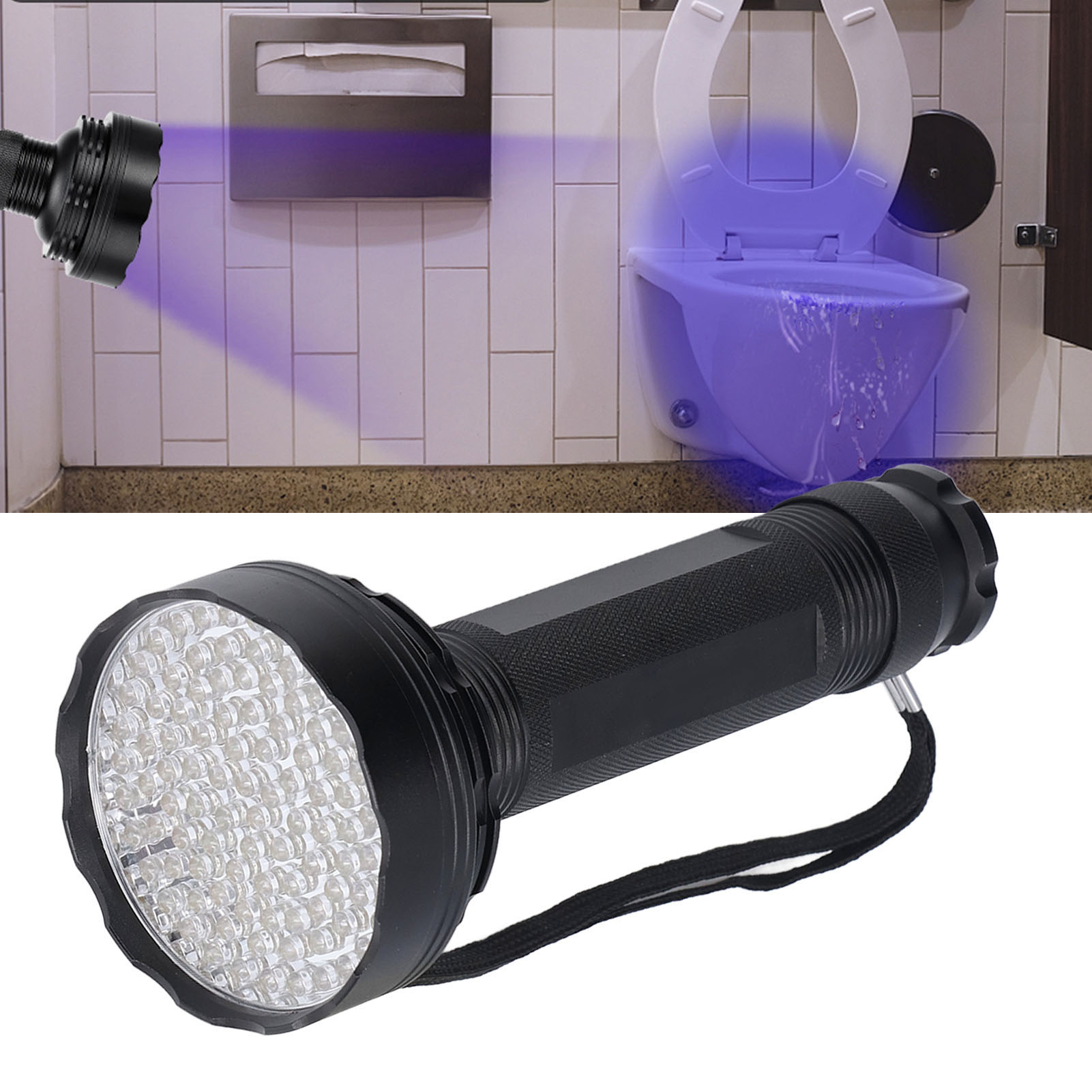 Uv-taschenlampe Mit 100 Leds Zur Skorpionsuche. Diese Uv-taschenlampe Eignet Sich Ideal Zum Aufspüren Von Fälschungsschutzcodes, Tierurin, Fluoreszierenden Substanzen, Zur Skorpionjagd Und Zum Aufspür