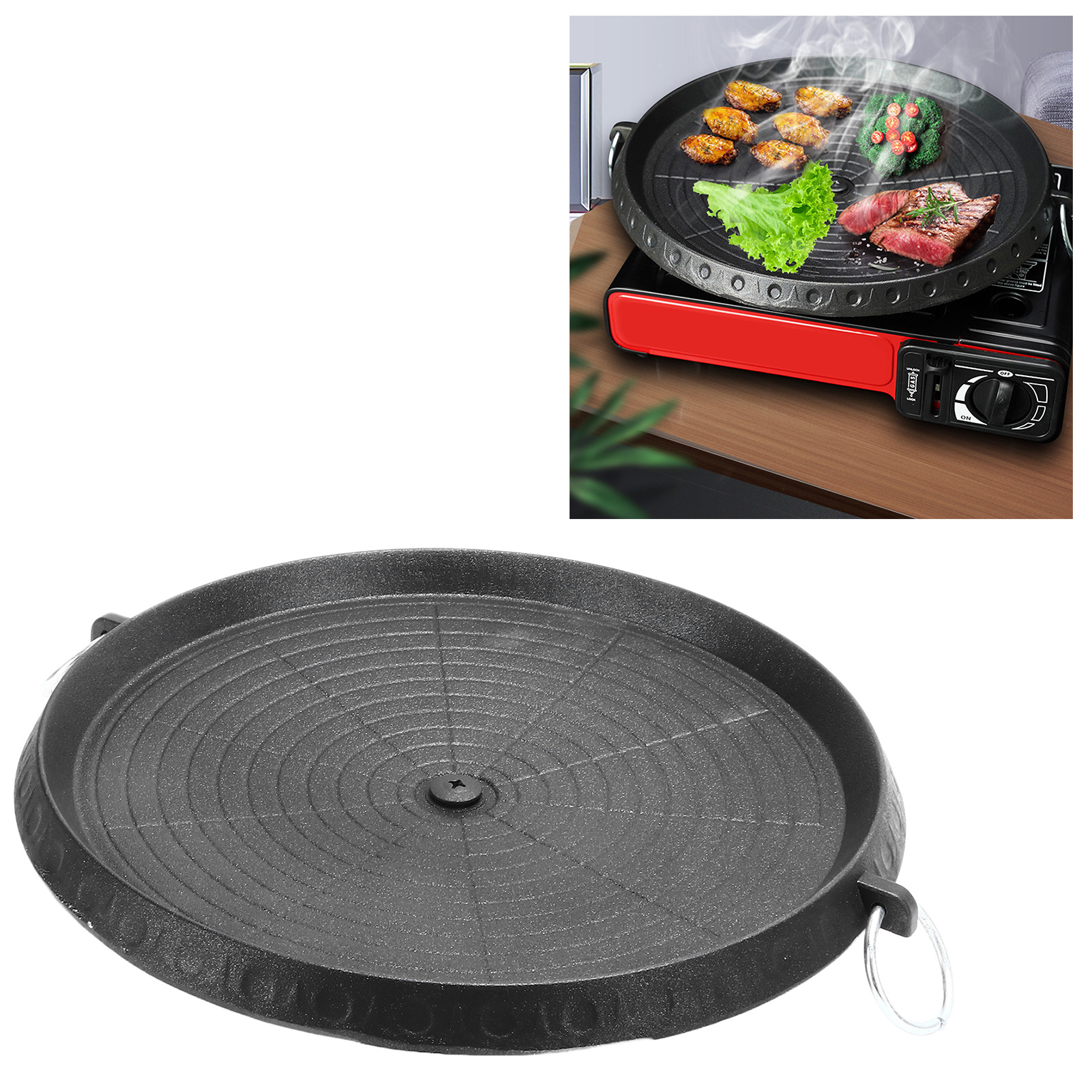 Runde Grillpfanne Für Den Außenbereich, Maifan-steingrillpfanne, Grillpfanne, Antihaftpfanne, Grillzubehör