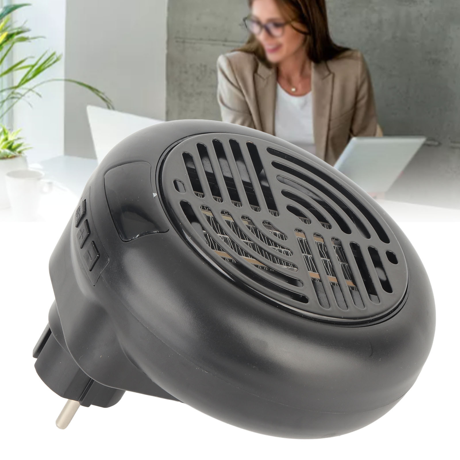 Elektrischer Mini-flammenheizer, Schnellheizfunktion, Tischventilator, Heißluftheizung (europäischer Standard 220 V)
