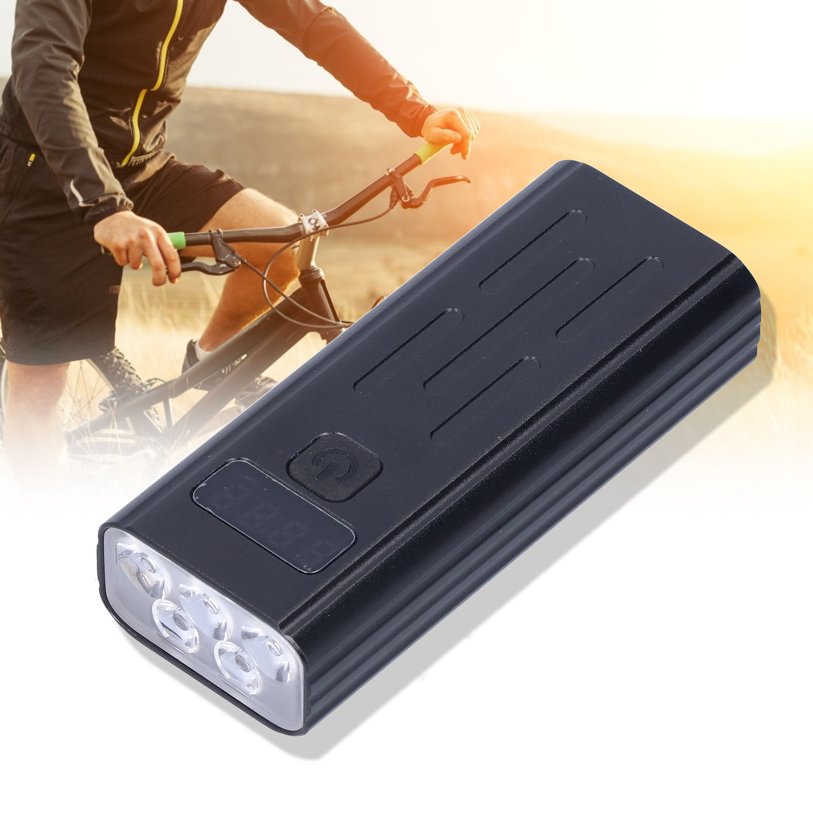 Led-fahrradlampe Mit 5 Beleuchtungsmodi, Intelligentem Display, Notstromversorgung Über Usb-ausgang, Usb-ladefunktion, Geeignet Für Fahrräder Und Mountainbikes.