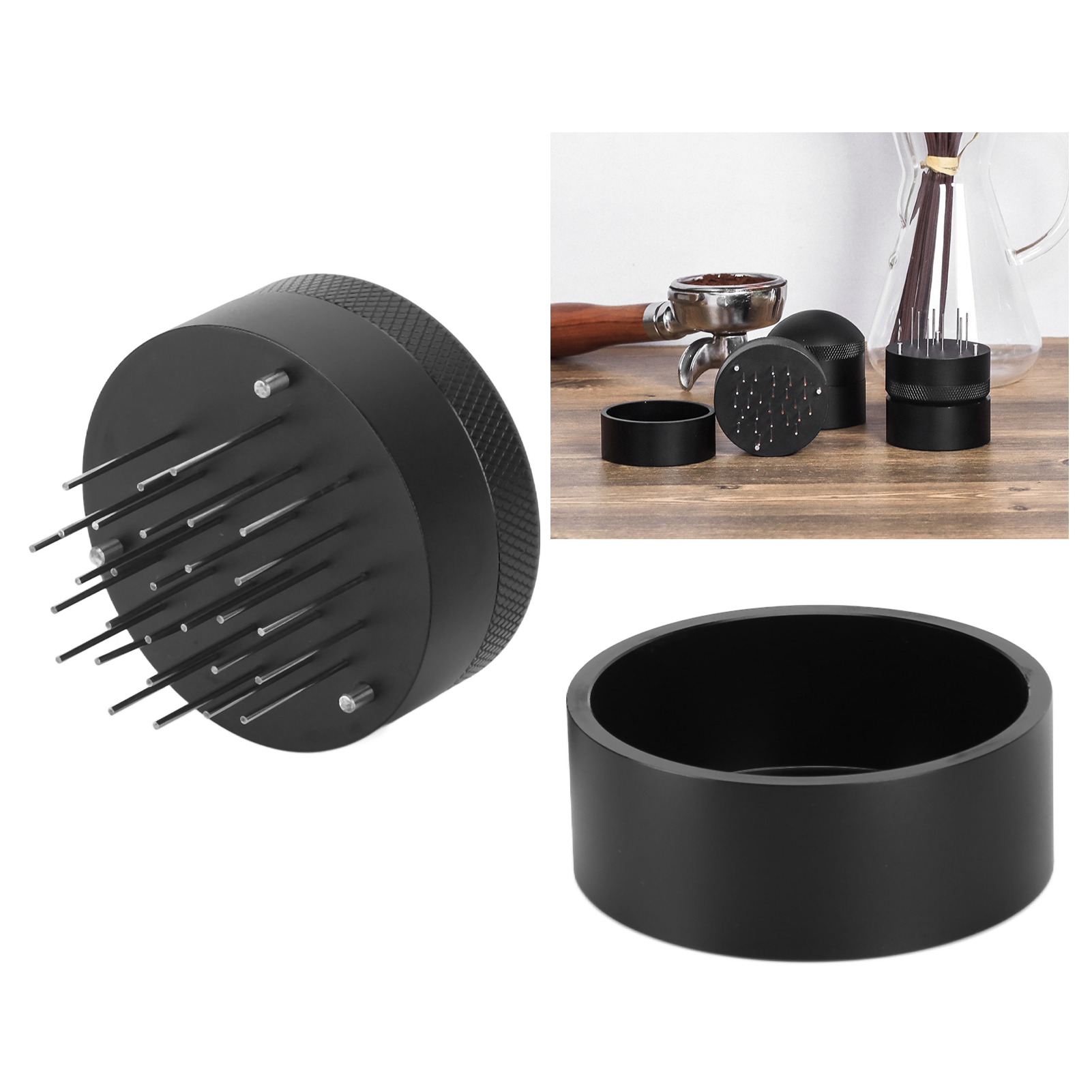 Nadel-kaffeemaschine, Tamper, Zerkleinert Klumpen, Espressomaschine, Schwarz, 58 Mm Nadel.