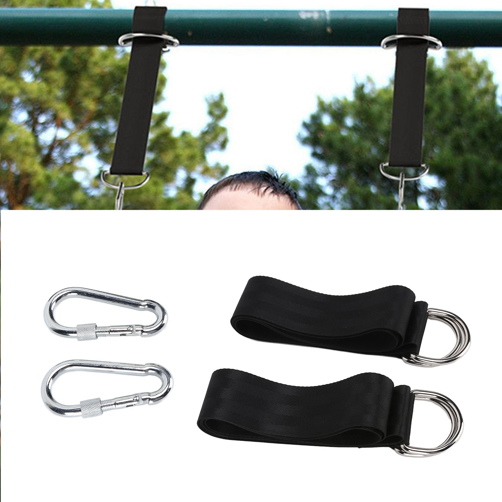 Outdoor-schaukel Mit Hochfesten Polyester-befestigungsgurten Für Hängematten, Zubehör Für Auto-markisen, 2 Gurte + 2 Schnallen