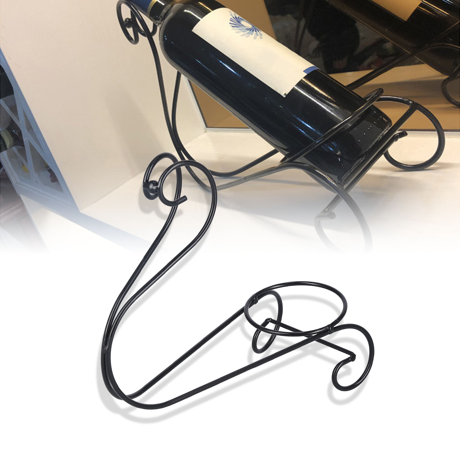 Minimalistischer, Dekorativer Flaschenhalter Im Nordischen Stil Für Das Wohnzimmer, Dekorationselement, Kreatives Ausstellungsstück Aus Schmiedeeisen Für Wein.