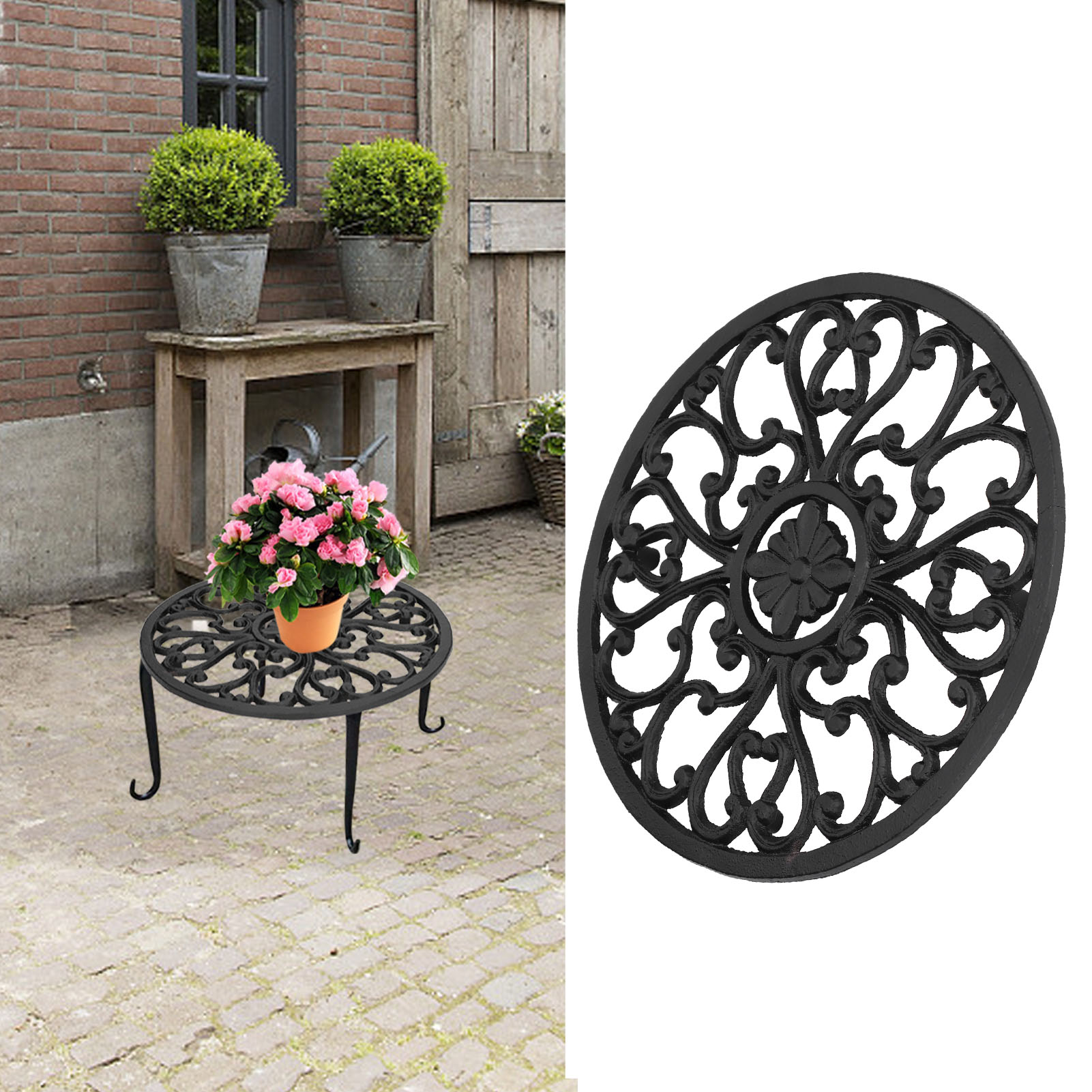 Dekorativer Blumenständer Für Den Außenbereich (wohnzimmer/balkon), Einfaches Eisenregal Für Blumentöpfe, Ideal Für Topfpflanzen Wie Efeu Und Sukkulenten.