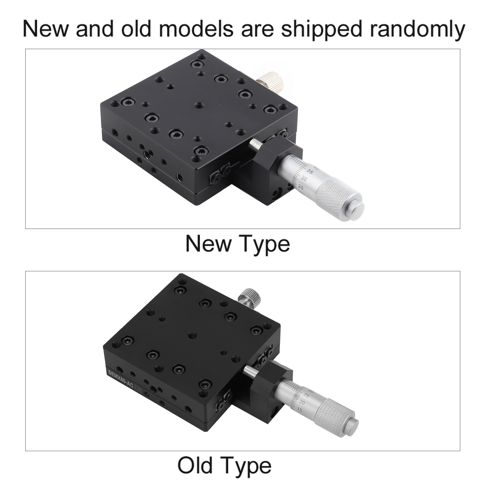 Semx60-ac Manueller Feinverstelltisch Für Die X-achse, Präzisions-feinverstellplattform. Tischabmessungen: 60 × 60 × 20 Mm (l × B × T).