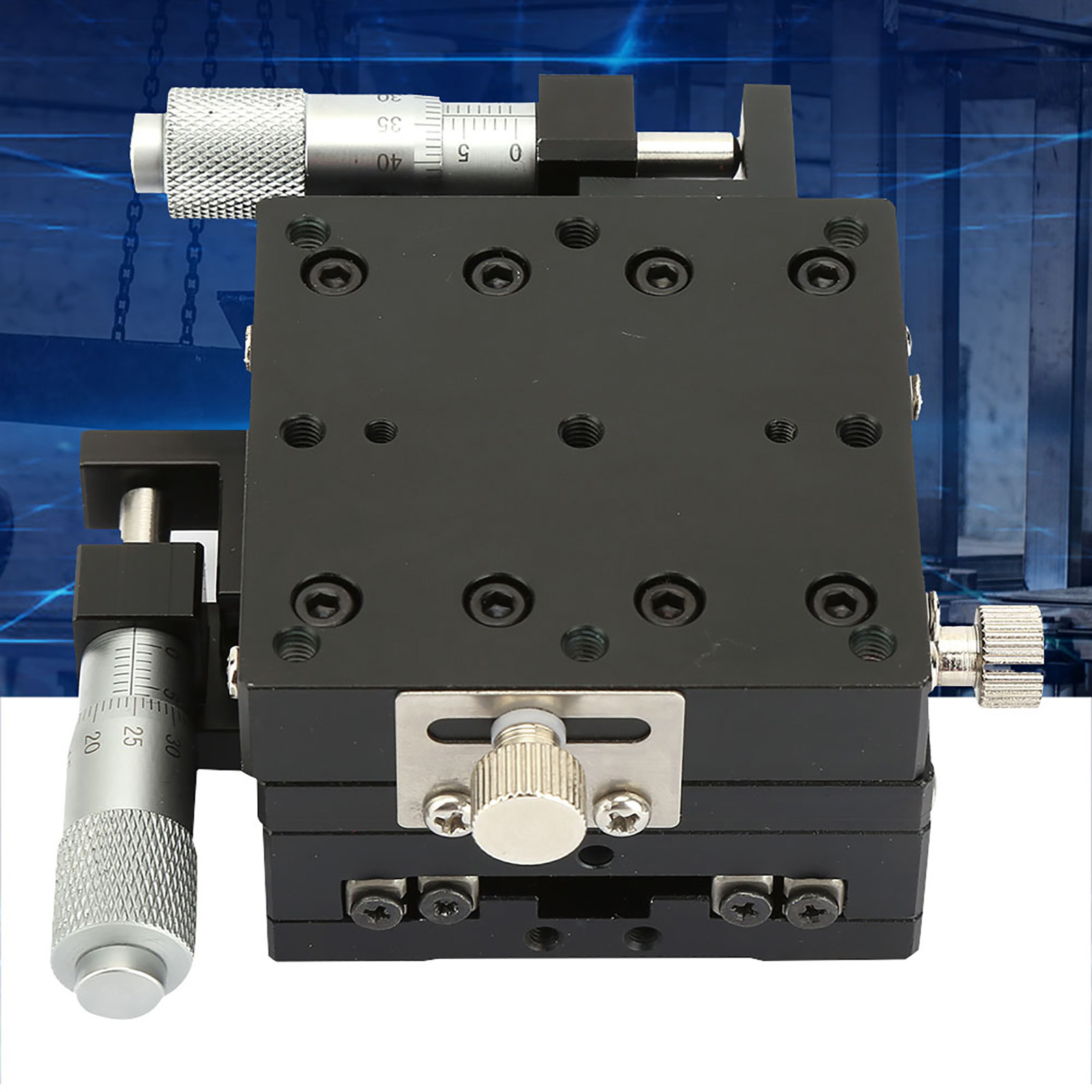 Semy60-as Präzisions-feinverstellplattform Für Xy-achsen, Manuelle Verstellplattform, Verschiebbarer Feinverstelltisch. Abmessungen: Länge × Breite × Dicke: 60 × 60 × 40 Mm.