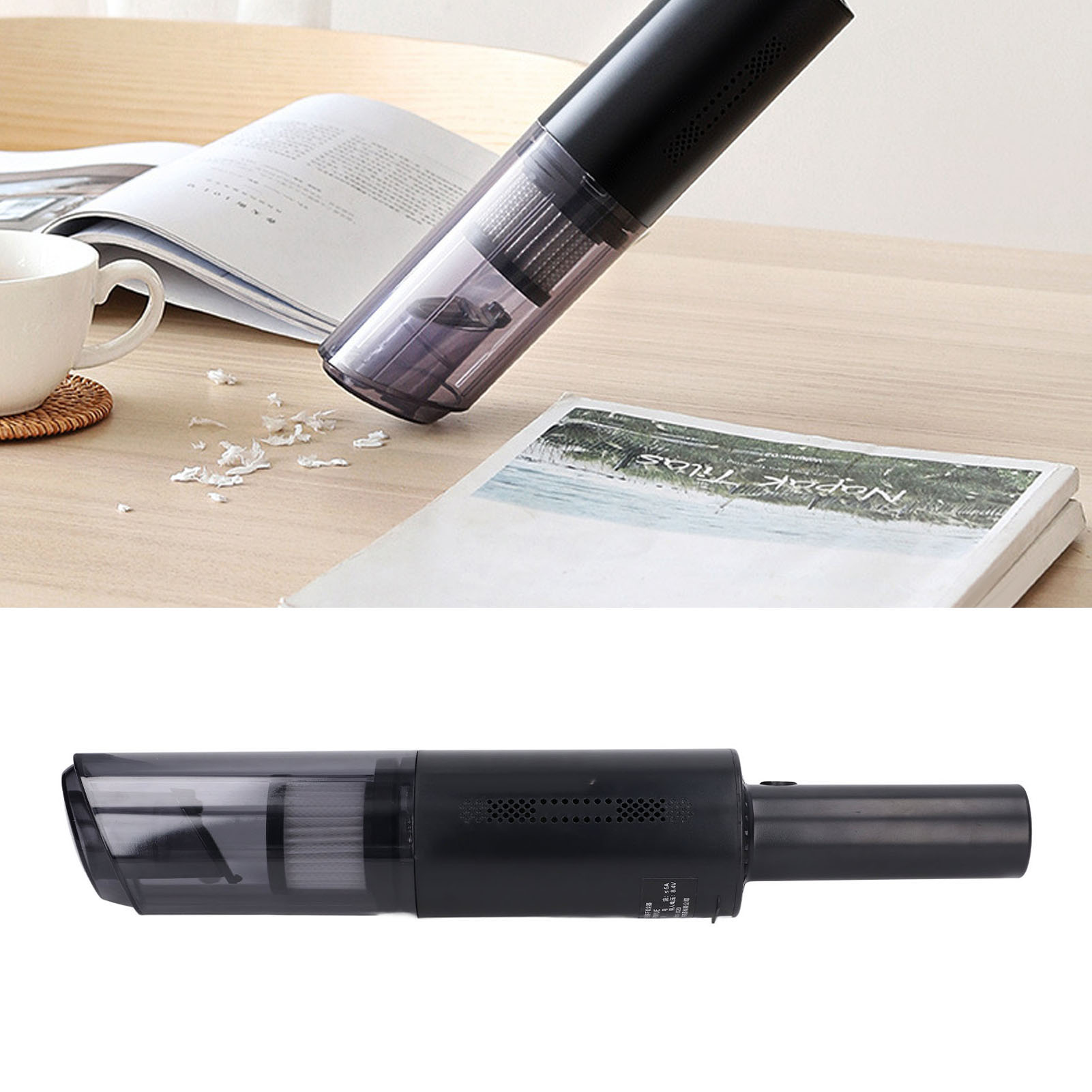 Handstaubsauger Mit Hoher Saugkraft (9000 Pa), 120-w-autostaubsauger, Tragbarer Staubsauger, Usb-aufladbar, Schwarz.