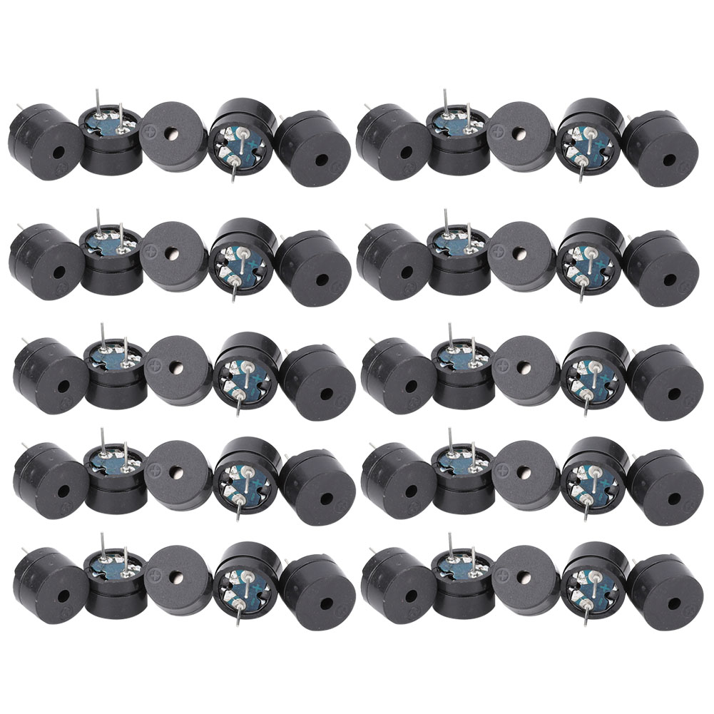 Packung Mit 50 Passiven Elektromagnetischen Summern 12085, 16 Ohm Impedanz, Wechselstrom/2 Khz, Universell Für 3 V, 5 V, 9 V Und 12 V