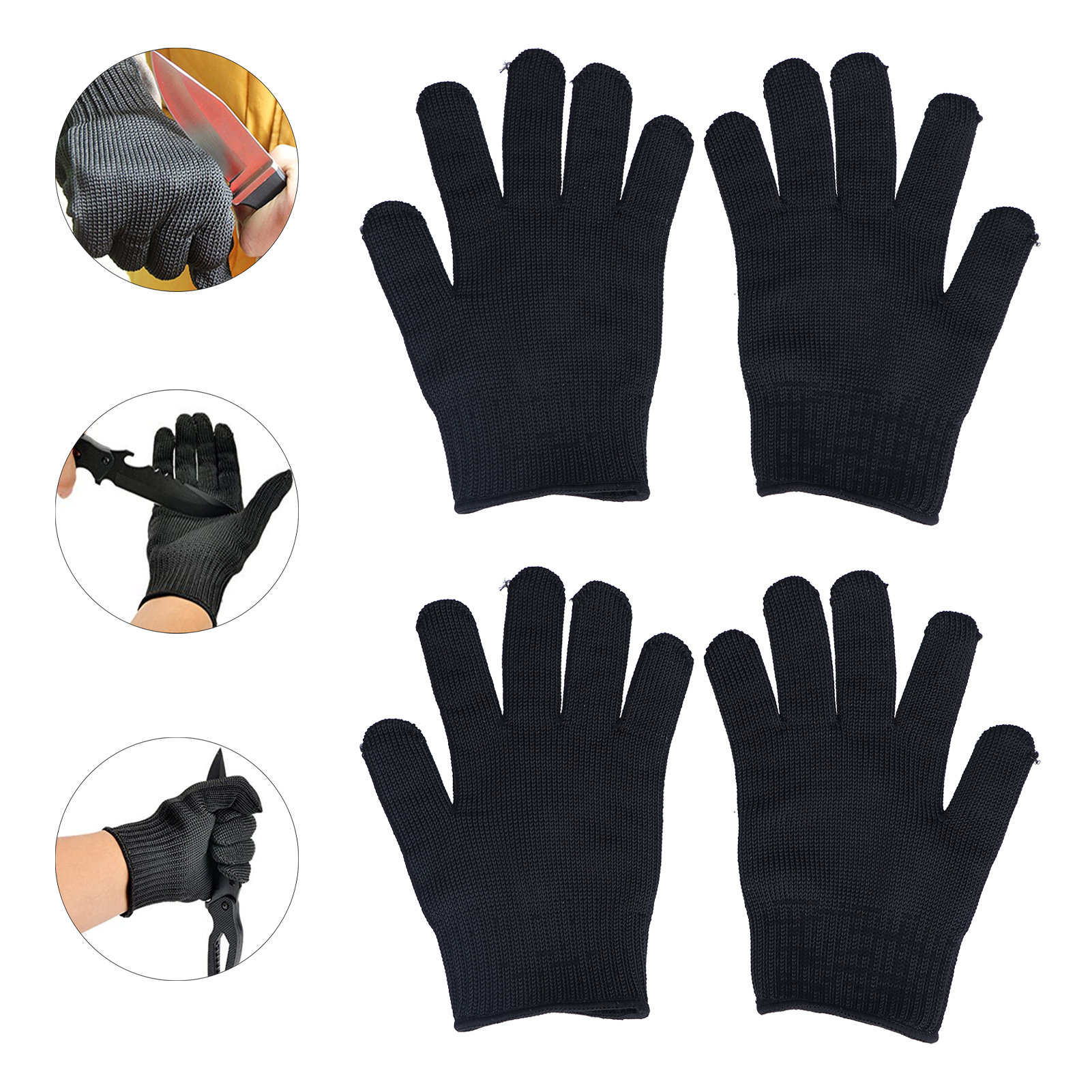 2 Paar Schutzhandschuhe Der Schutzklasse 5, Stahldrahtverstärkt, Schnitt-, Stich-, Abriebfest, Selbstverteidigungshandschuhe, Verstärkte Messersichere Handschuhe