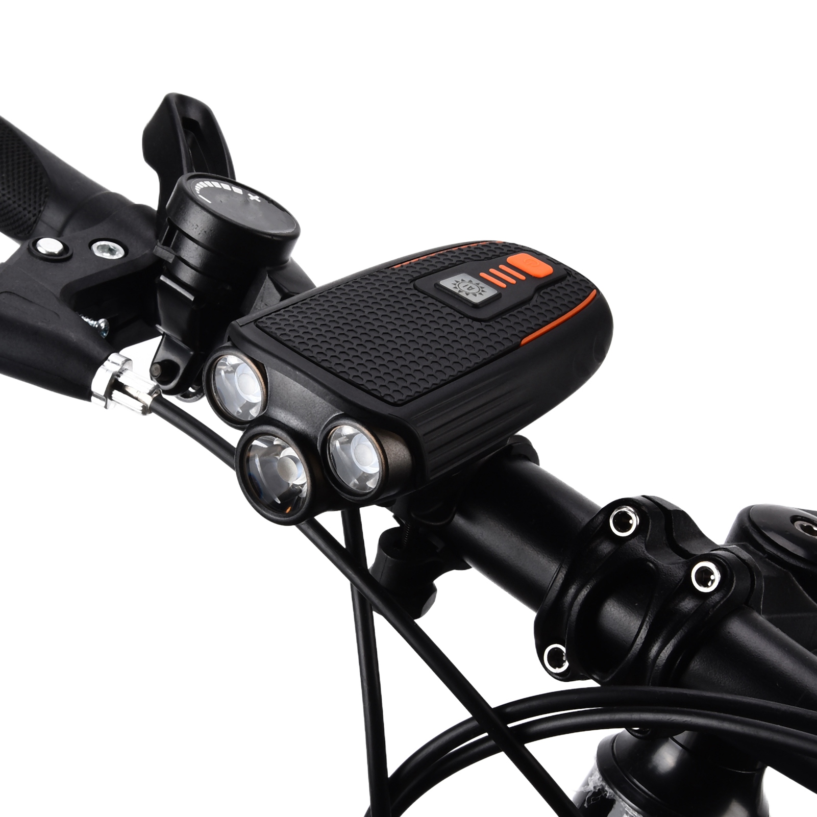 Intelligenter 3-led-fahrradscheinwerfer Mit Lichtsensor, Usb-ladefunktion, L2-led, Batterieanzeige Und Beleuchtung Für Nachtfahrten.