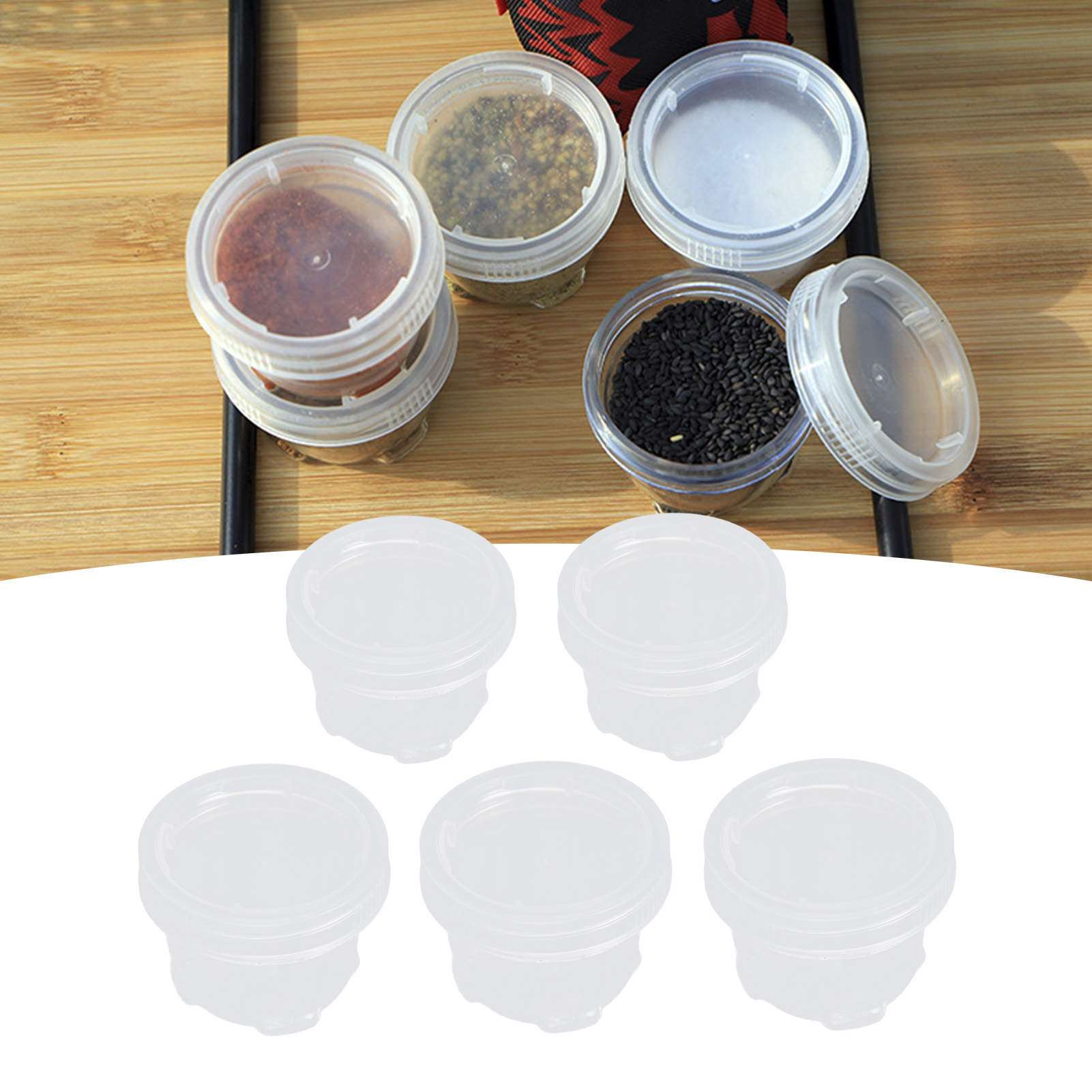 Set Mit 5 Outdoor-gewürzflaschen, Tragbare Gewürzbox Für Camping Und Picknicks, Gewürztopf Für Grills