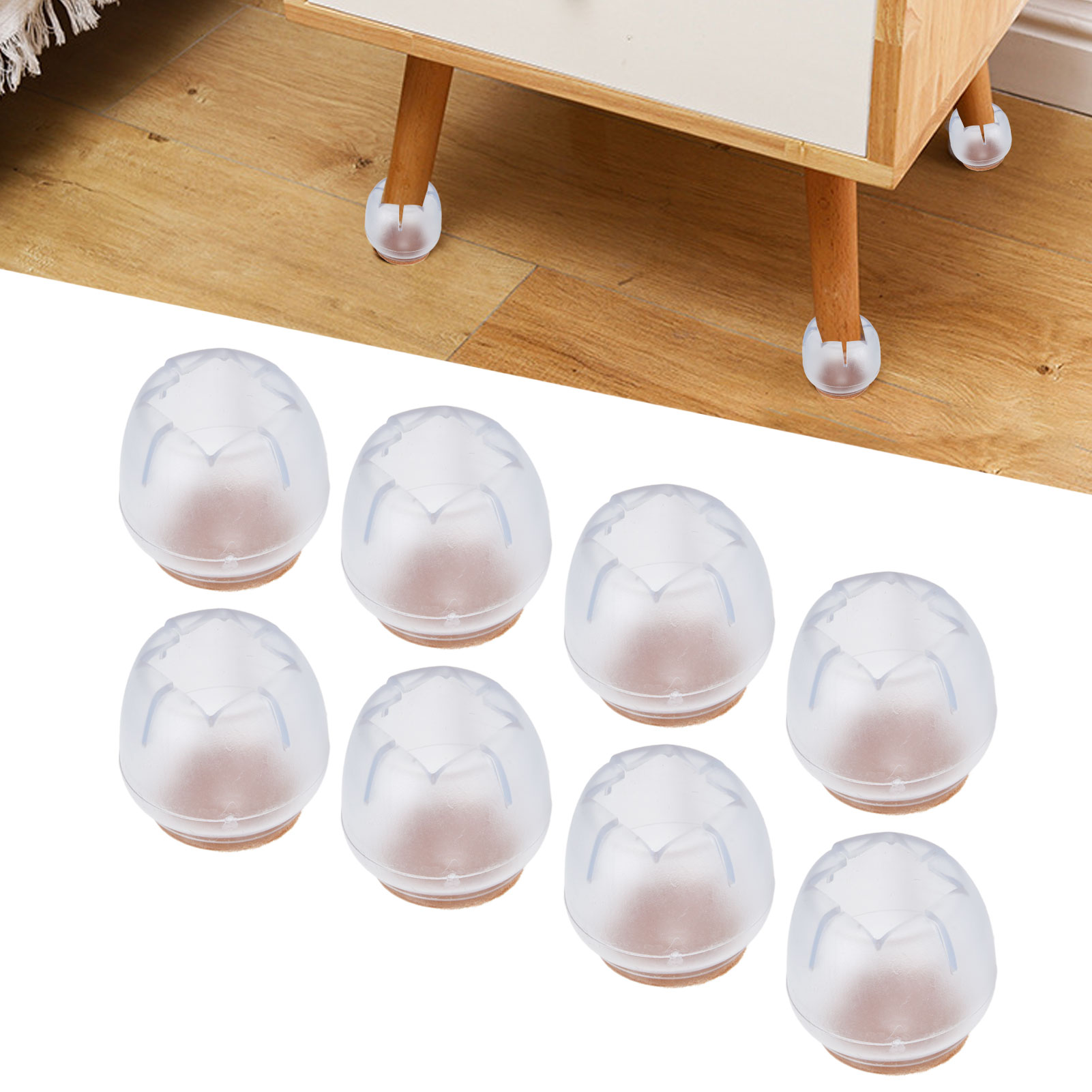 Packung Mit 40 Rutschfesten Pads Für Tischbeine, Dicke Silikonschoner Für Tisch- Und Stuhlbeine, Gute Elastizität, Hervorragende Geräuschdämpfung, Transparente Schoner Für Tischbeine.