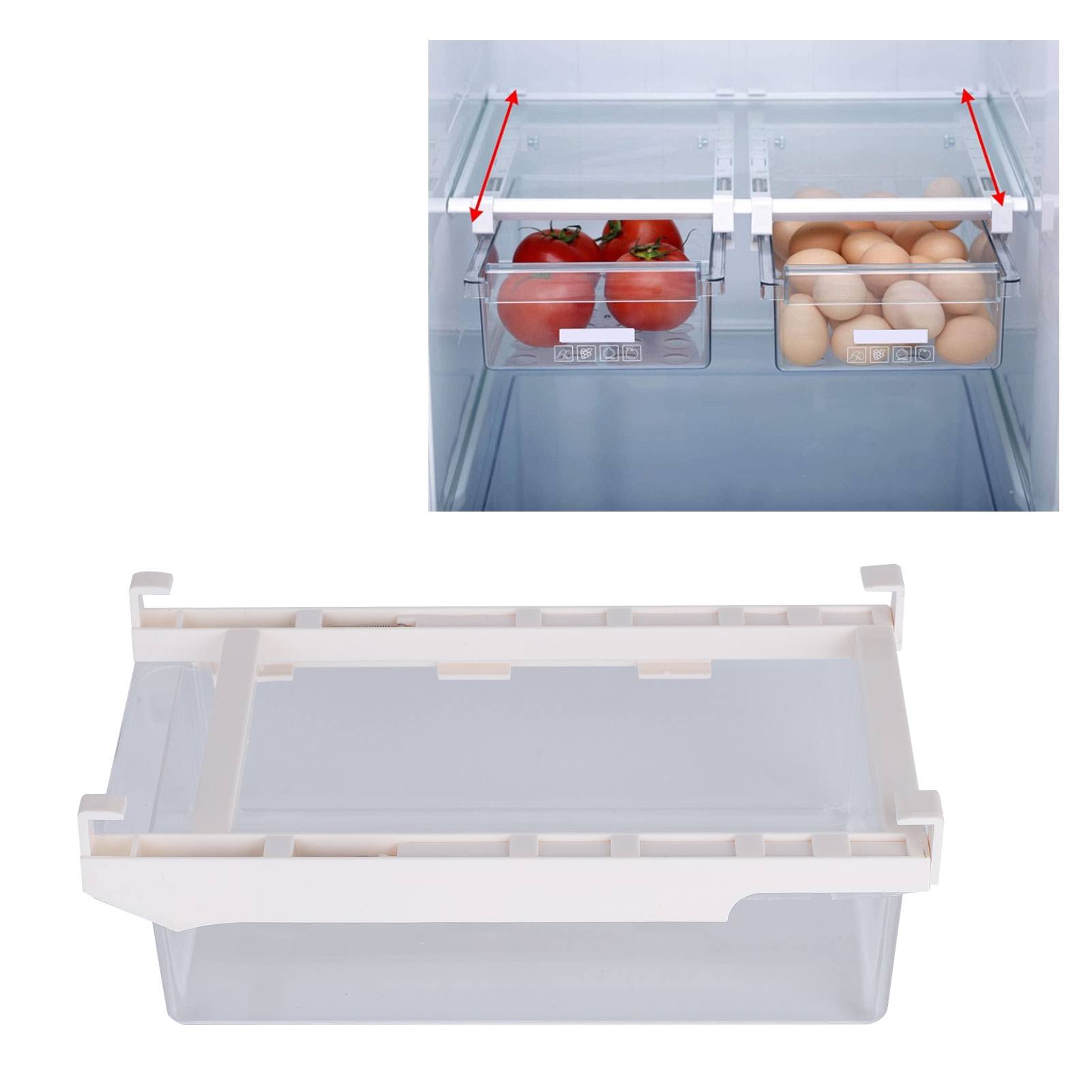 Kühlschrank-aufbewahrungsbox, Ausziehbarer Kühlschrank-organizer, Gefrierbox, Raviolibox, Lebensmittelaufbewahrungsbox, Eierbox, Kleine Ausziehbare Aufbewahrungsbox Mit Einzigartigem Design.